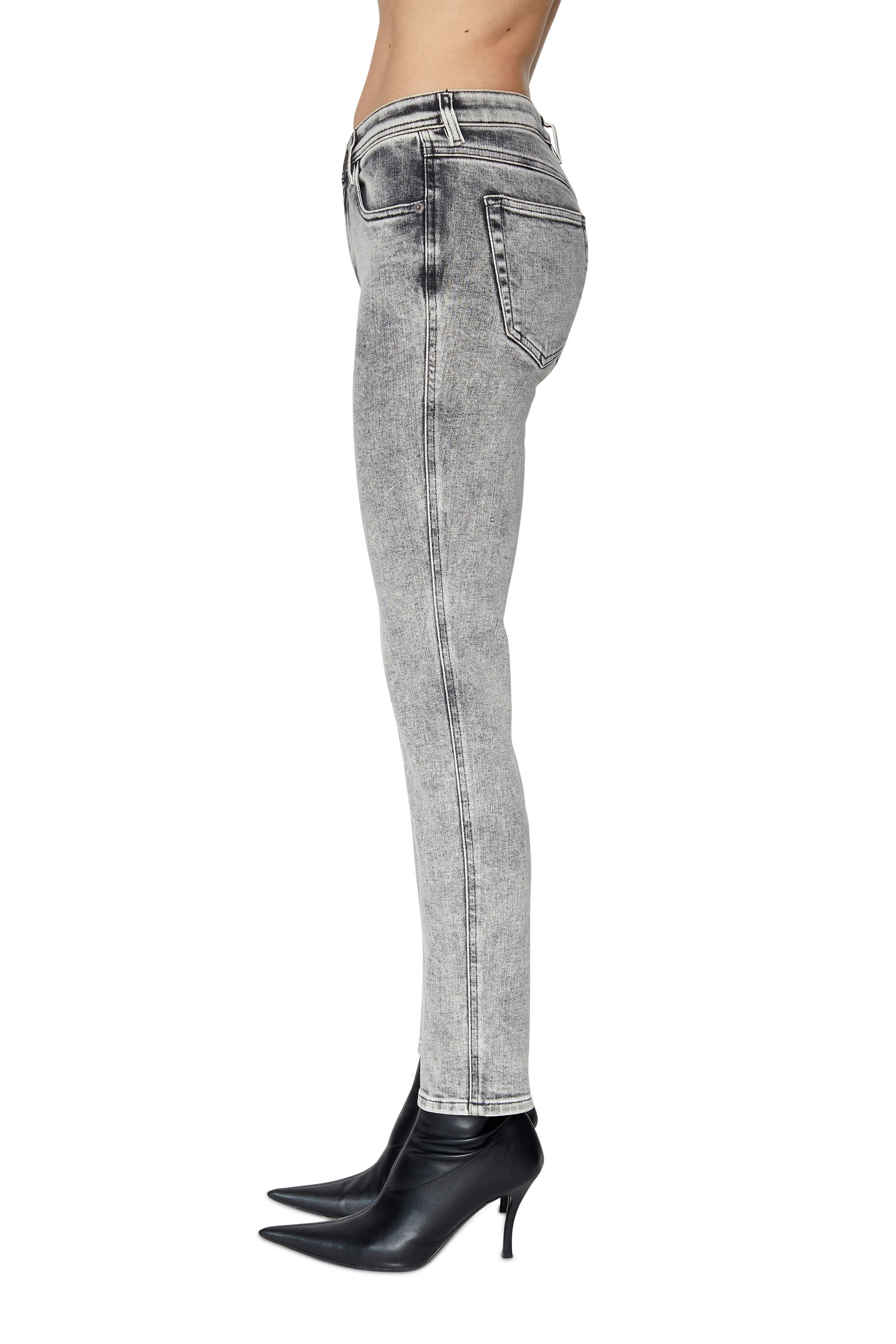 Diesel - 2015 Babhila 09D89 Skinny Jeans, Gris Clair - Image 5