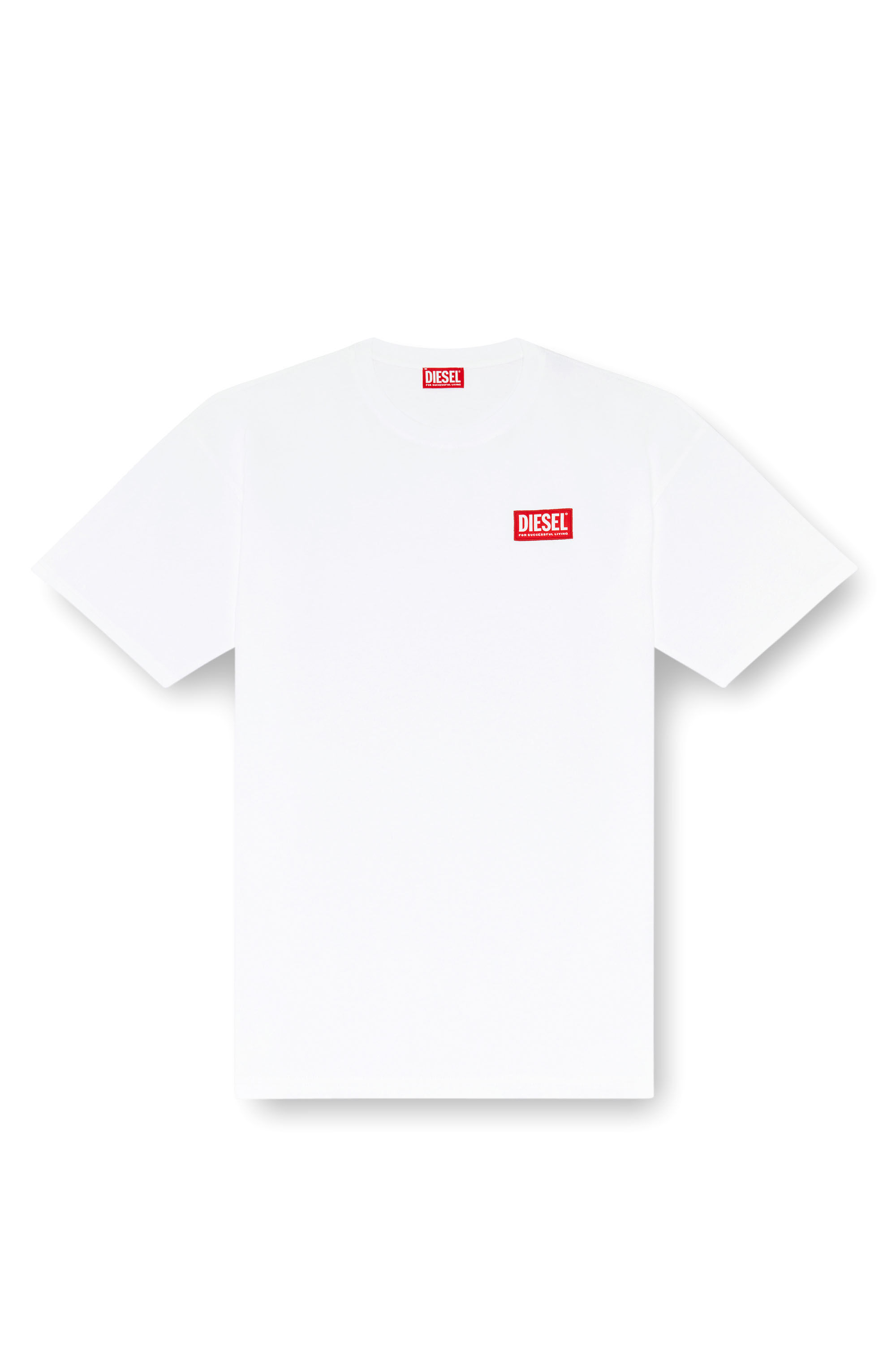 Diesel - T-BOXT-LAB, Herren T-Shirt mit Jacquard-Logo-Patch in Wei&szlig; - 2
