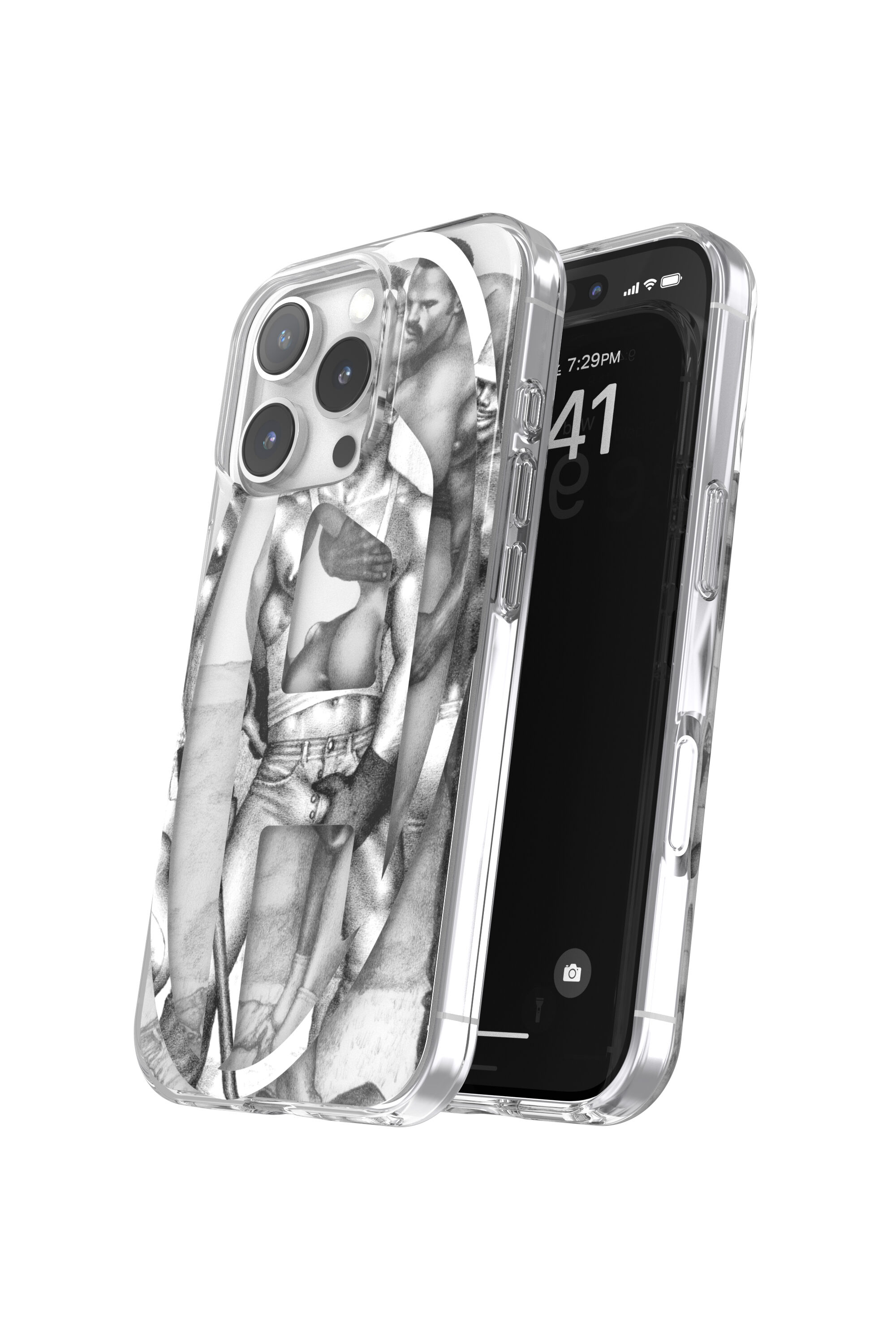 Diesel - 60388 DIESEL TOM OF FINLAND AOP CASE, Unisex ToFF Case iPhone 16 Pro in Grau - 3