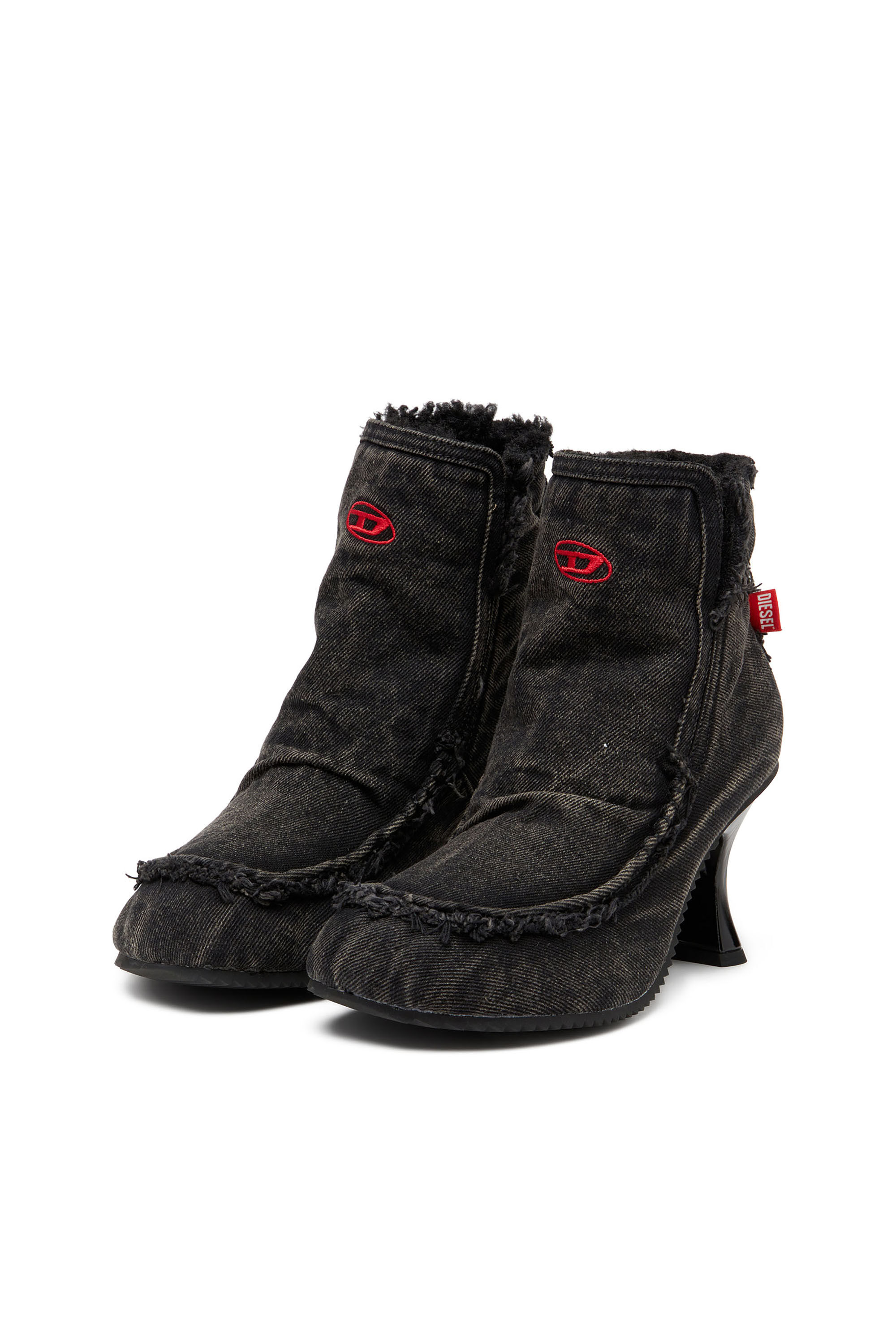 Diesel - D-WOODSTOCK HEEL AB, D-Woodstock - Bottes en denim à talon Femme in Noir - 9