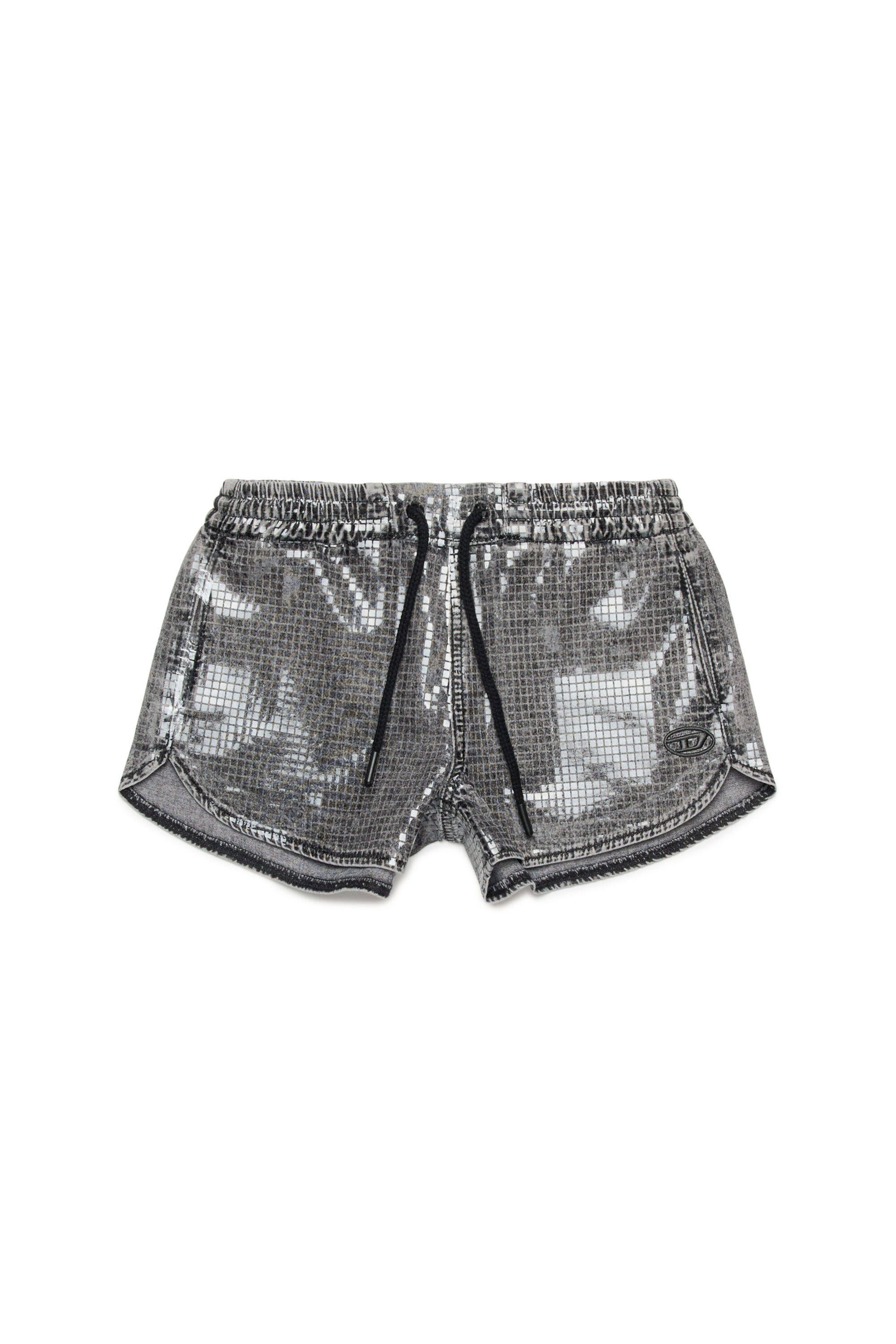 Diesel - PSUNNY, Short in denim effetto paillette Donna in Nero - 1