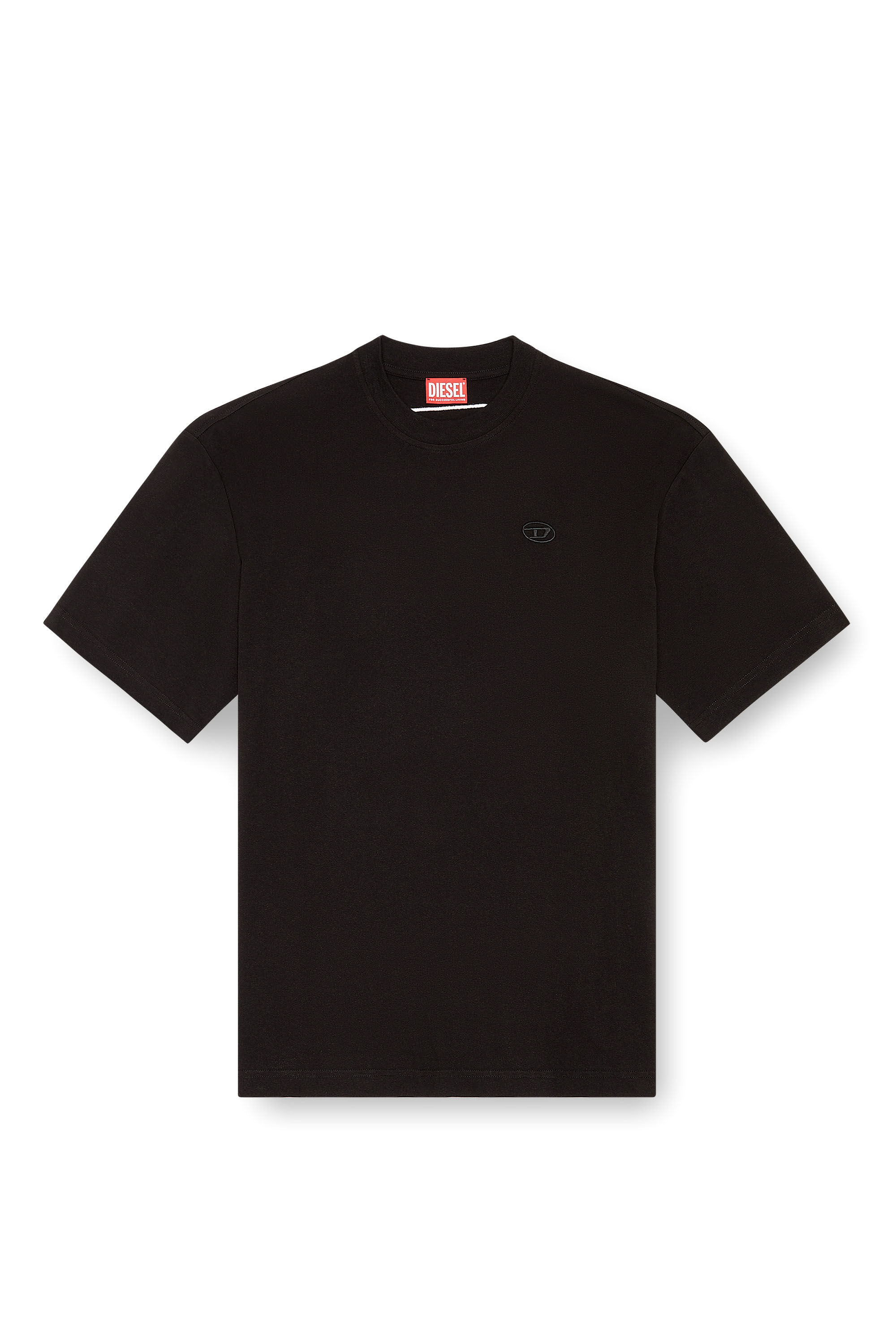 Diesel - T-BOGGY-MEGOVAL-D, Uomo T-shirt con maxi-ricamo oval D in Nero - Image 2