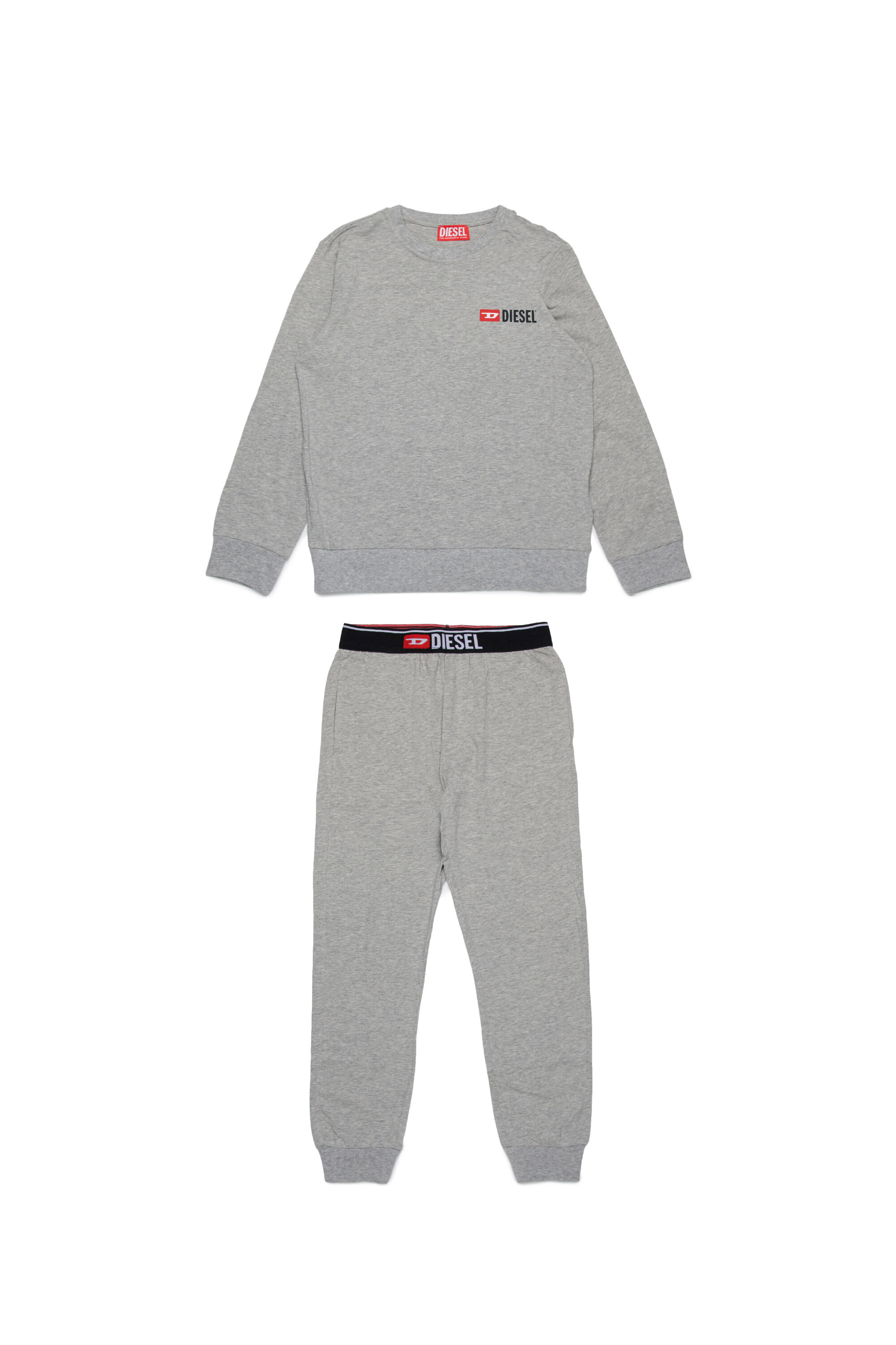 Diesel - UNPELIO, Man Pyjama set with logo in Grey - Image 1