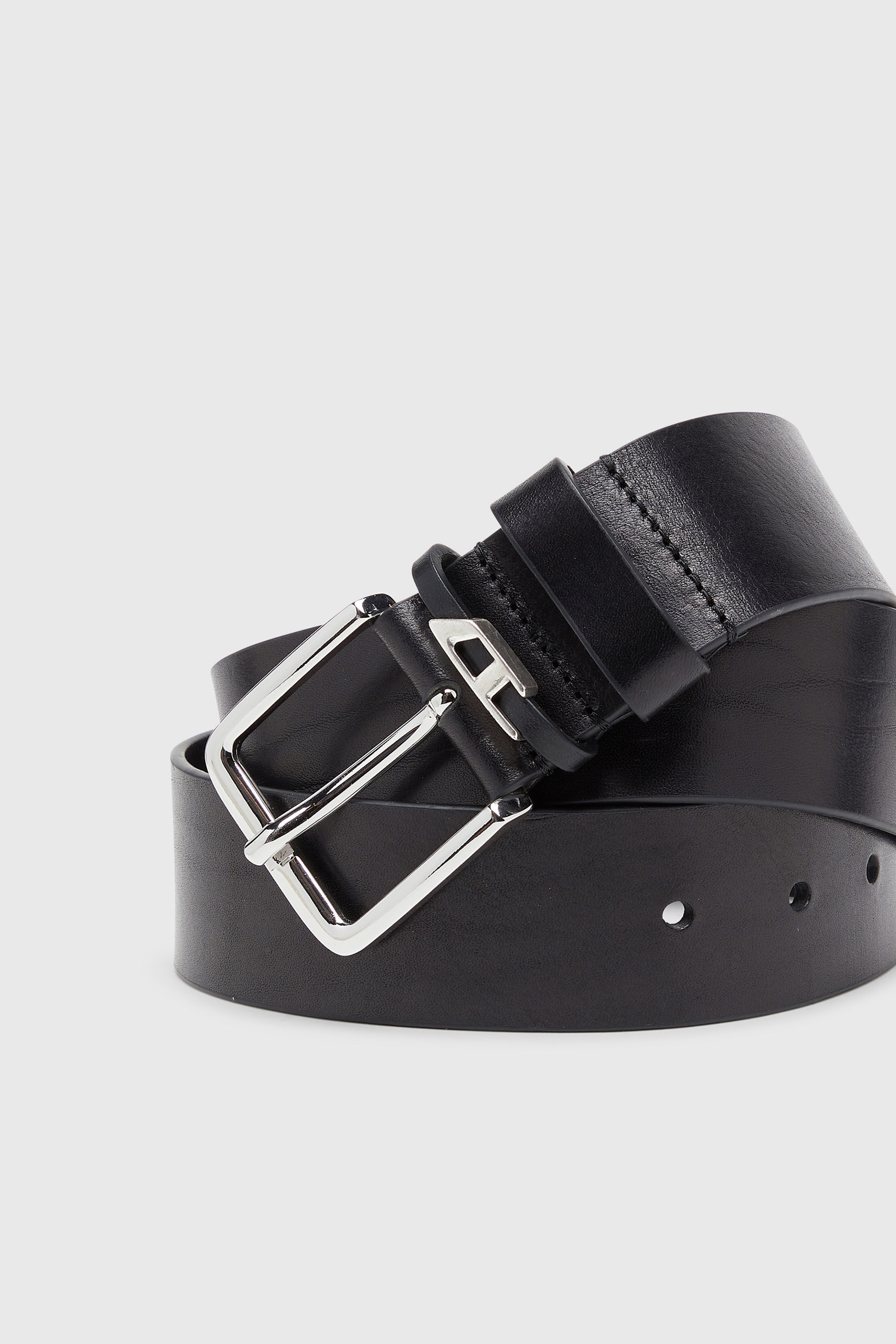 Diesel - B-D LOOP, 4 cm ceinture en cuir froiss&eacute; Homme in Noir - 3