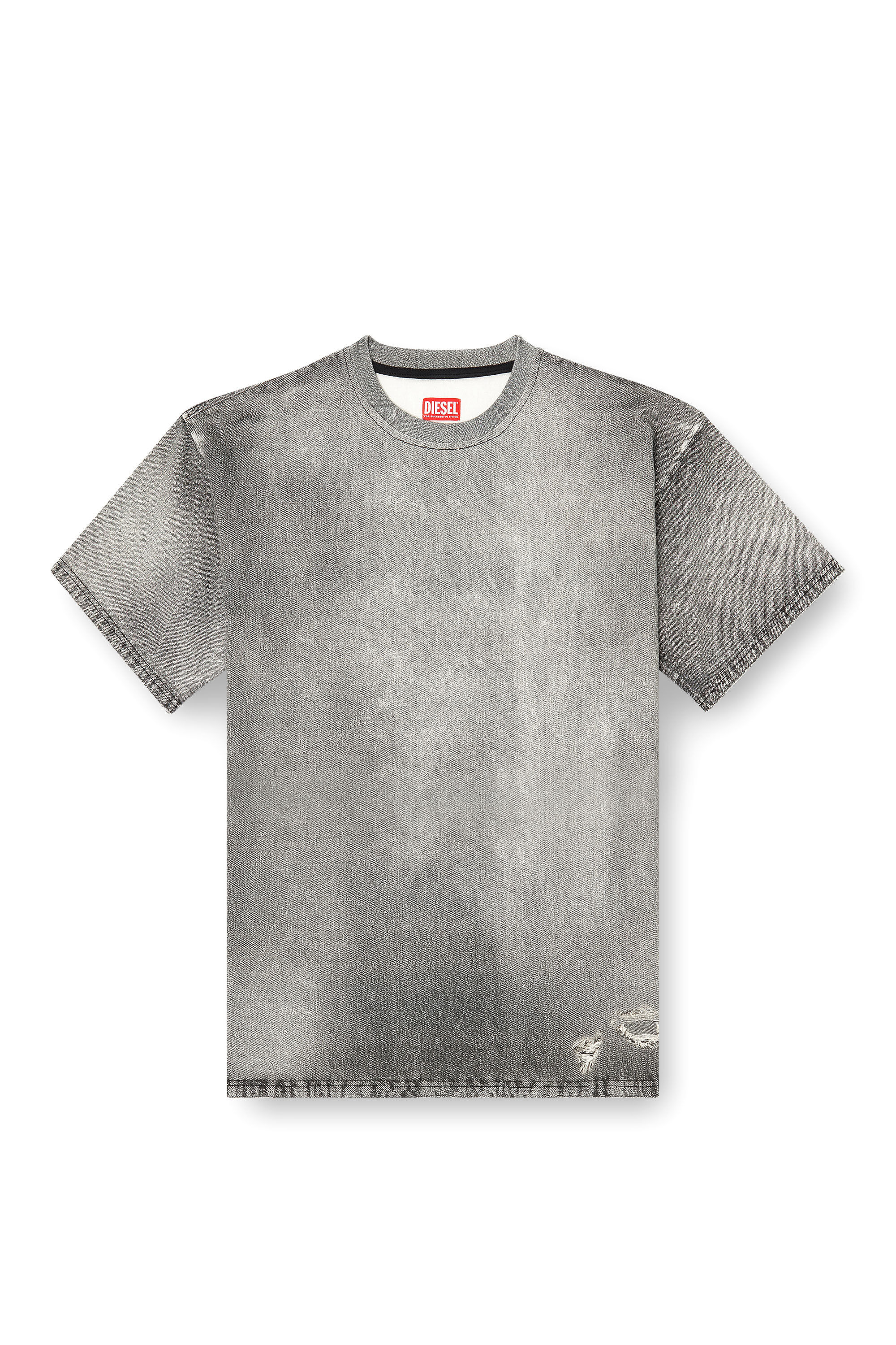 Diesel - D-BOX JOGG, Herren Denim-T-Shirt mit Trompe-l'&oelig;il-Effekt-Behandlung in Grau - 2