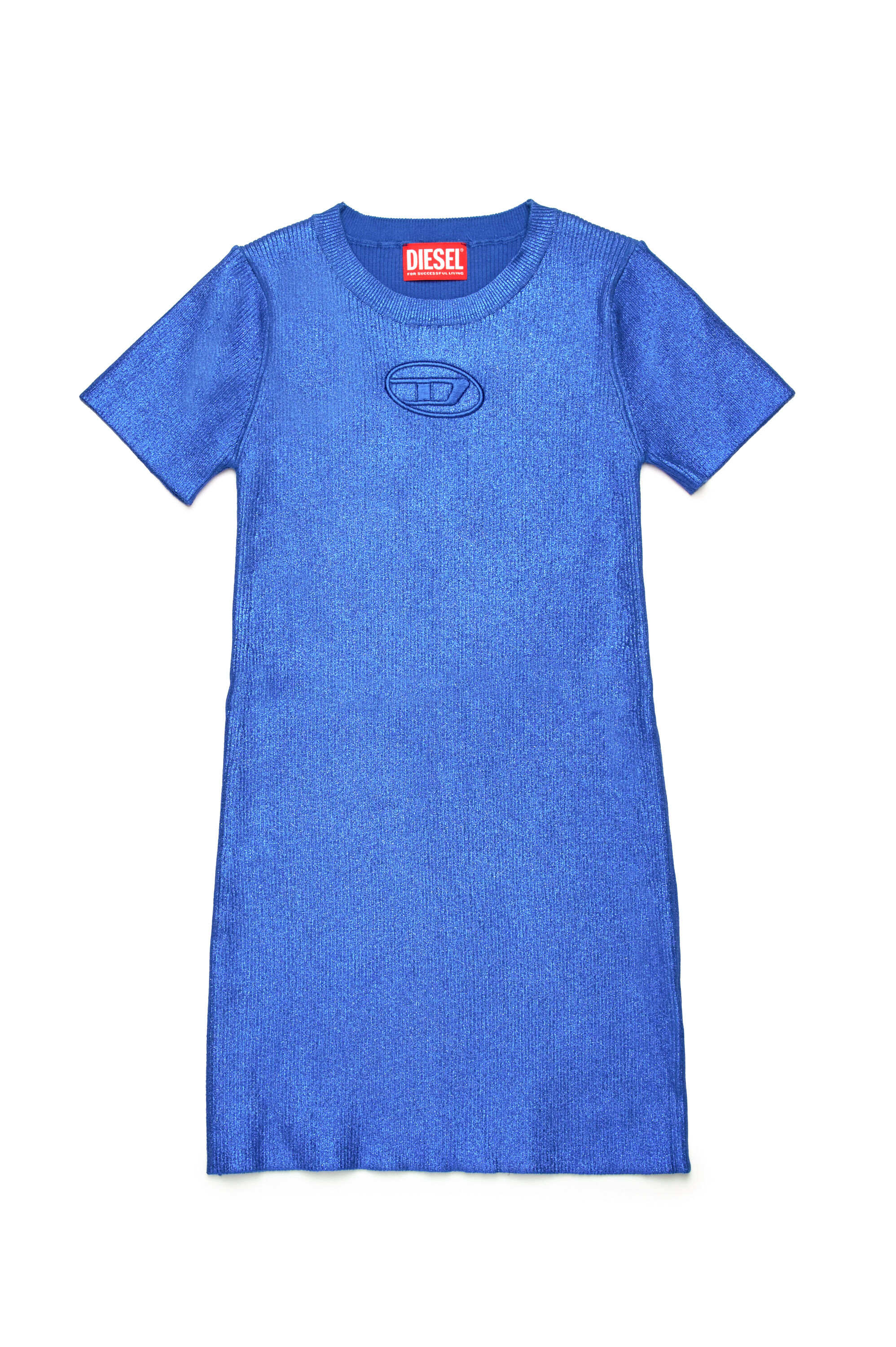 Diesel - DMONERVAX, Abito in maglia a costine metallizzato Donna in Blu - 1