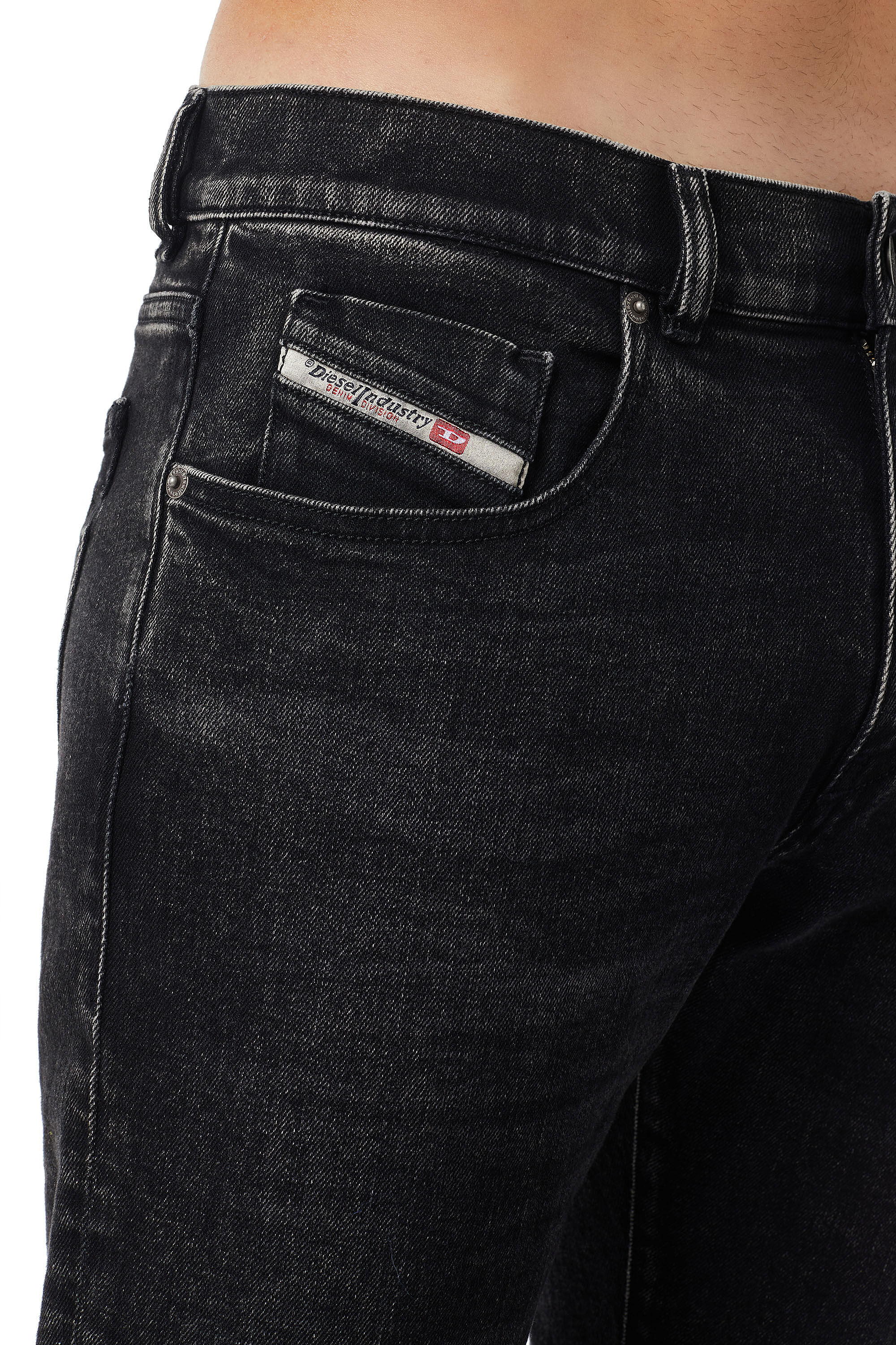 Diesel - Slim Jeans 2019 D-Strukt 09B83, Noir/Gris foncé - Image 7