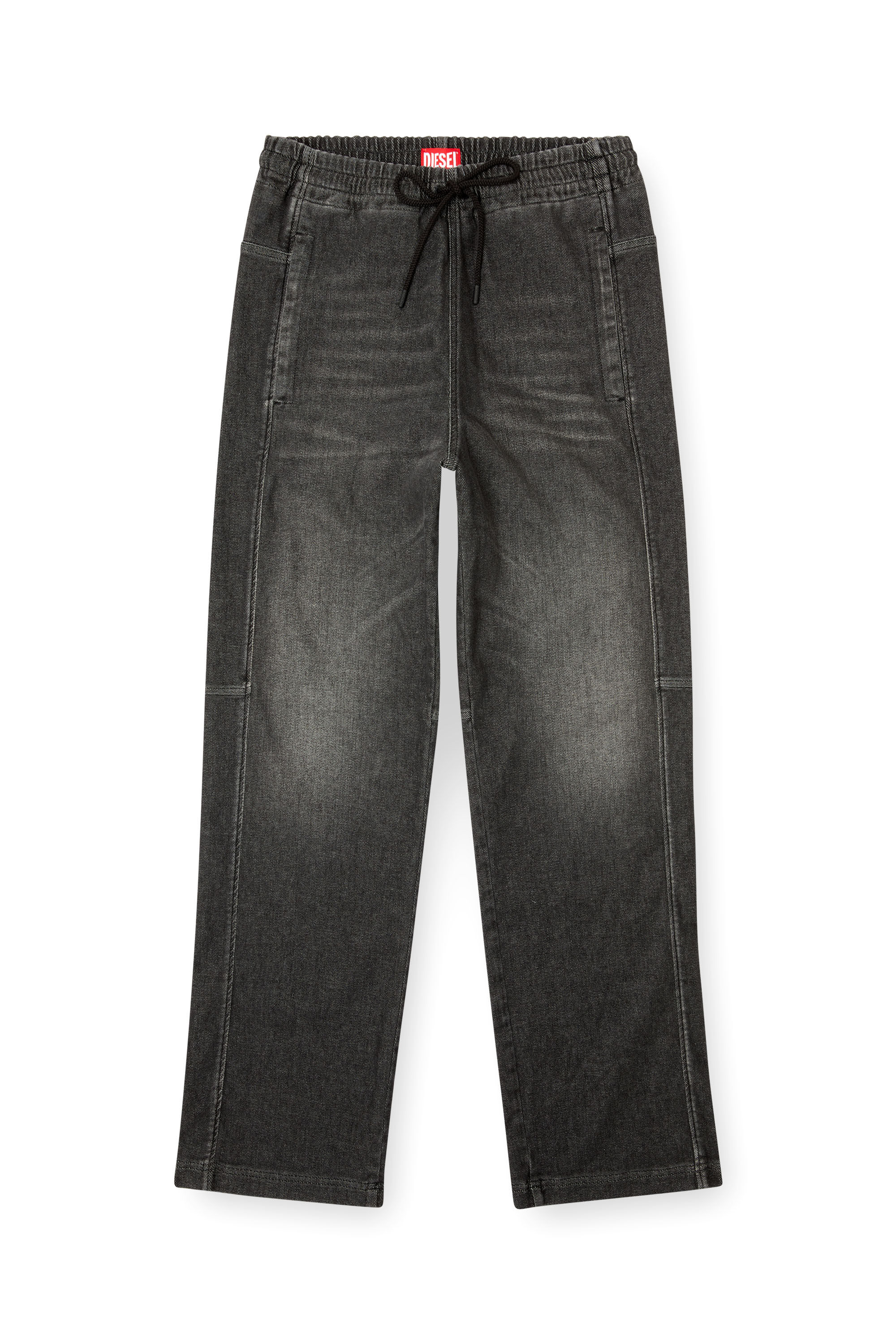 Diesel - Relaxed D-Martyans Track Denim 09L77 Unisex, Nero/Grigio scuro - Image 2