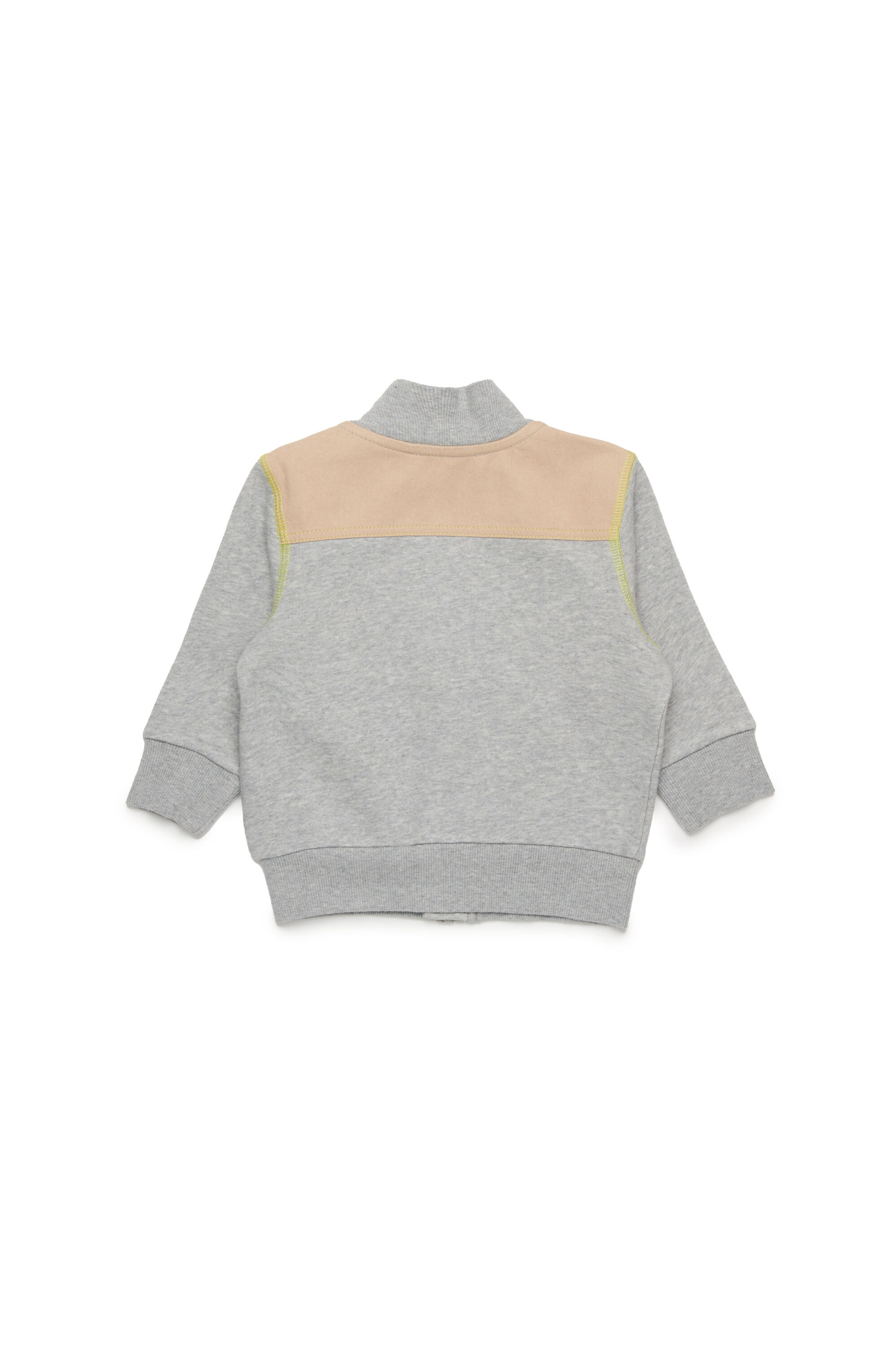 Diesel - SVABIB, Felpa con zip e dettagli in gabardine Uomo in Grigio - 2