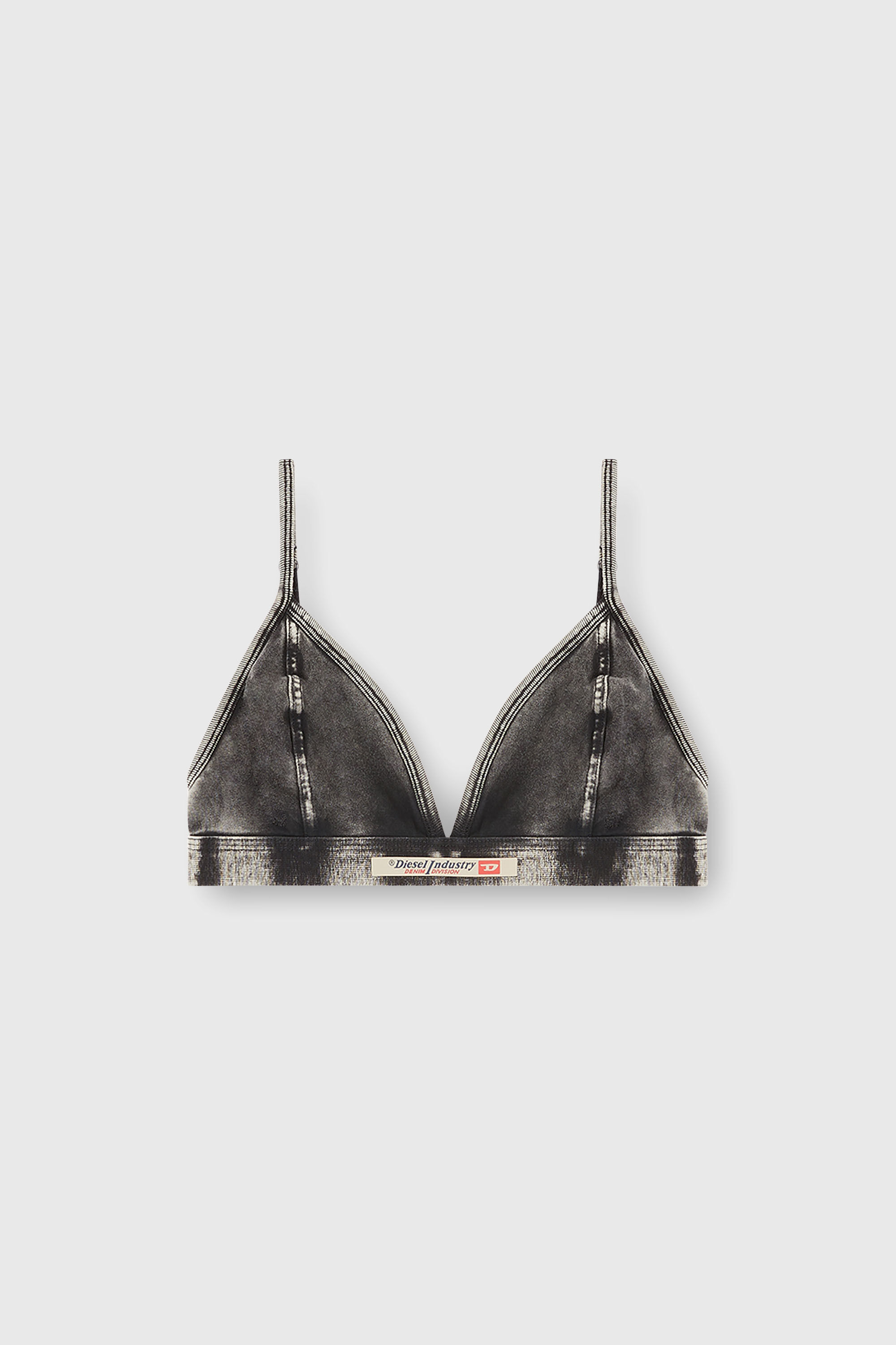 Diesel - SCILLA-DNM, Damen Triangle-BH mit Denim-Effekt in Dunkelgrau - 2