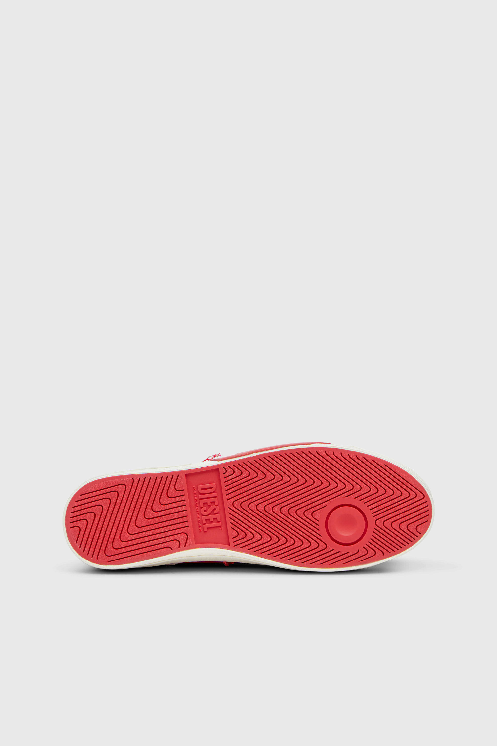 Diesel - S-D-VERSE LOW, Herren S-D-Verse-Canvas-Sneakers mit Schmutz-Effekt in Weiss/Rot - 5