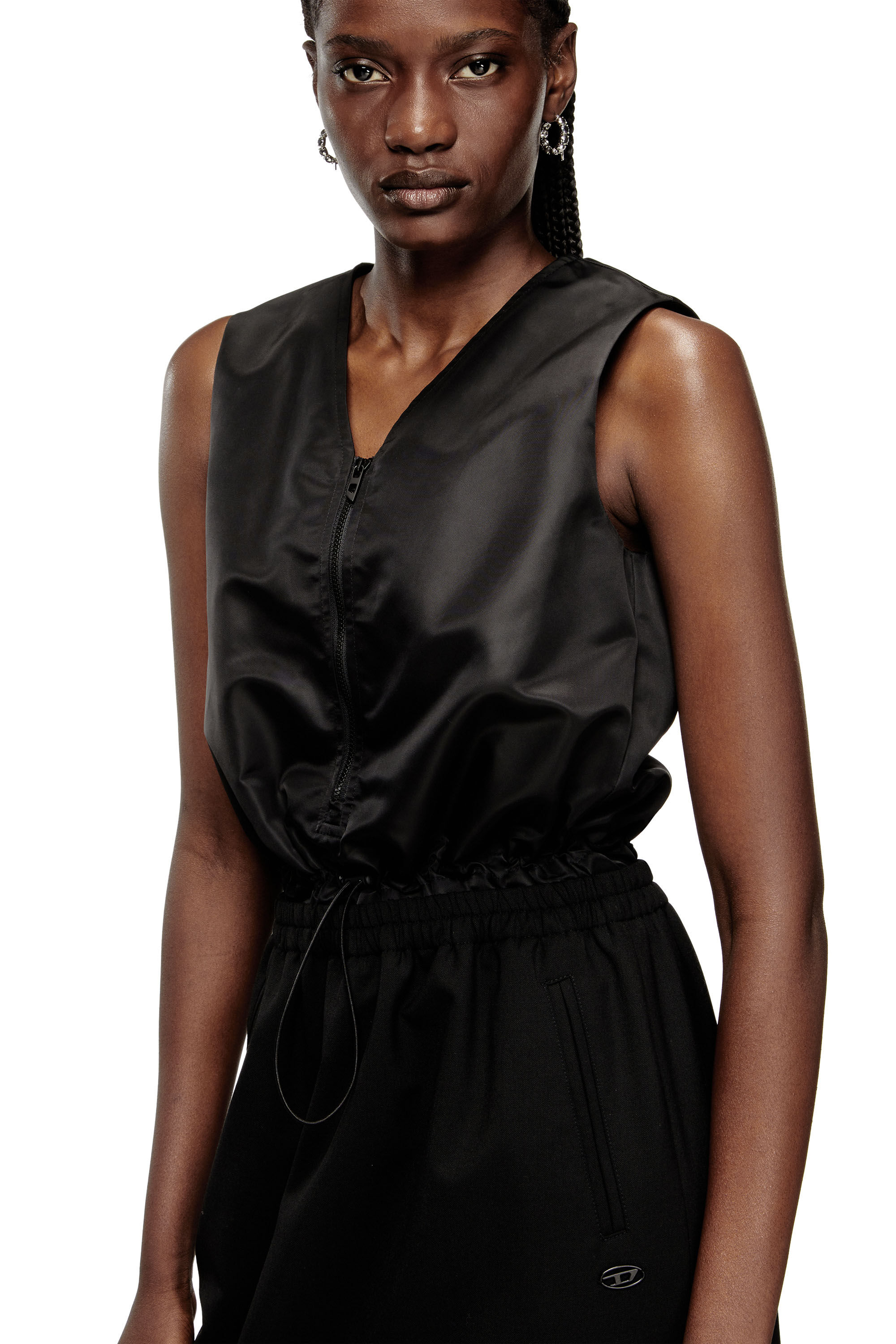 Diesel - D-RUID-R2, Damen Midikleid mit Rock aus Wolle in Schwarz - 5