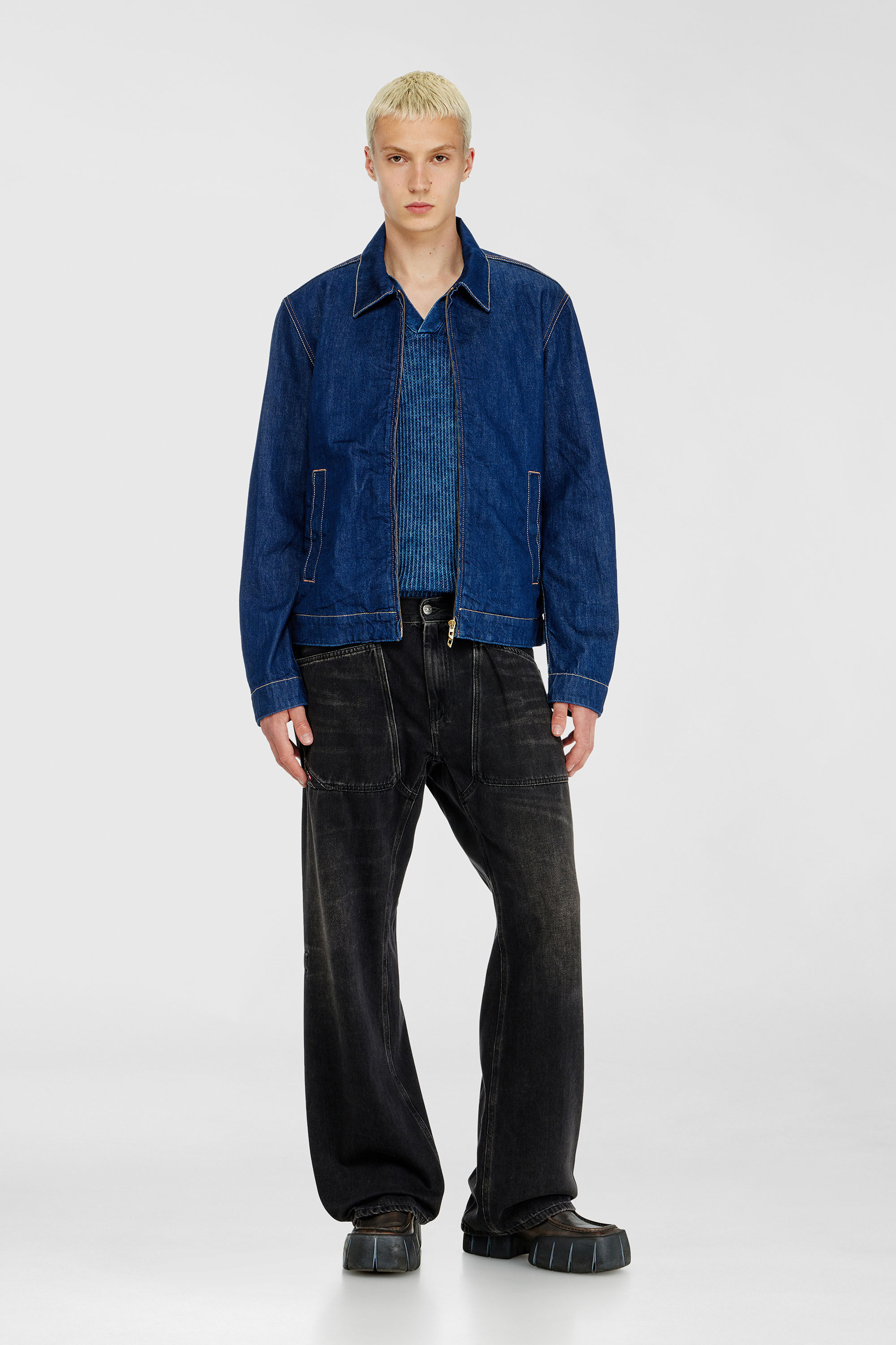 Diesel - Relaxed Jeans D-Zeta 09J96 Homme, Noir/Gris fonc&eacute; - Image 1