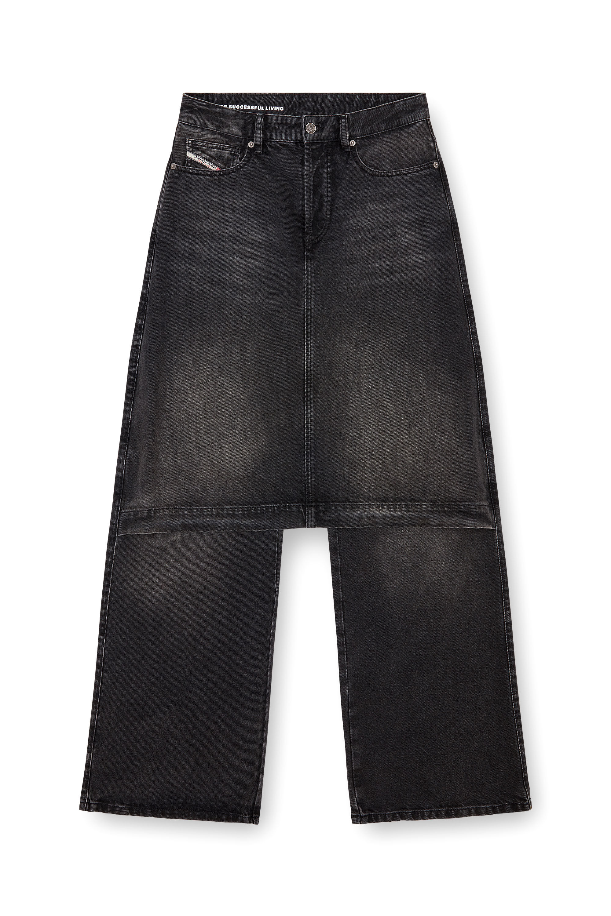Diesel - Femme Straight Jeans D-Syren 0CBDG, Noir/Gris foncé - Image 2