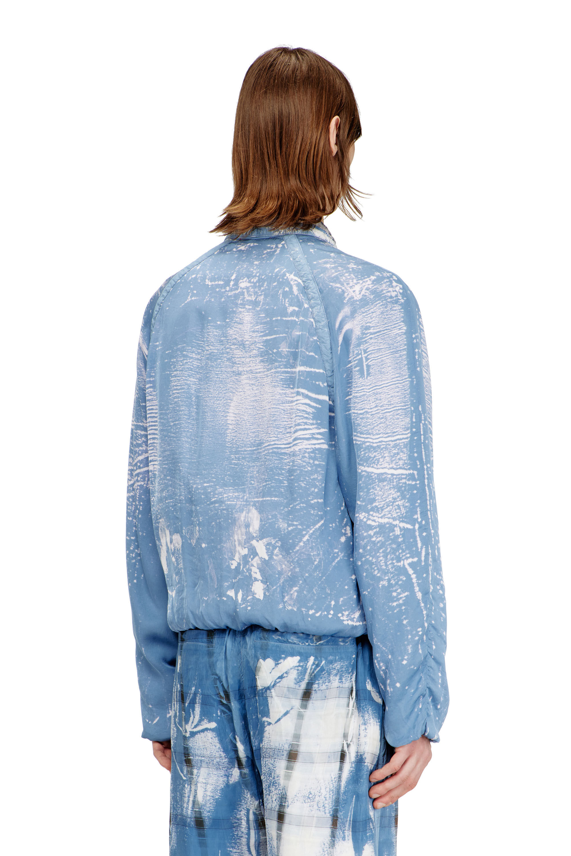 Diesel - J-ORION-PLAIN, Veste &agrave; col chemise avec effet radiographique Homme in Bleu - 4