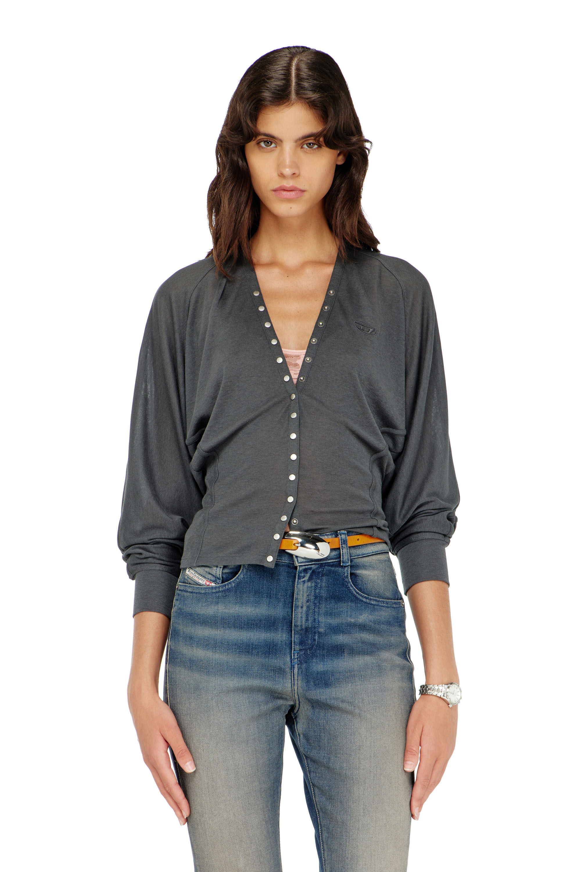 Diesel - T-ISERINA, Cardigan in misto Tencel con maniche a pipistrello Donna in ToBeDefined - 3