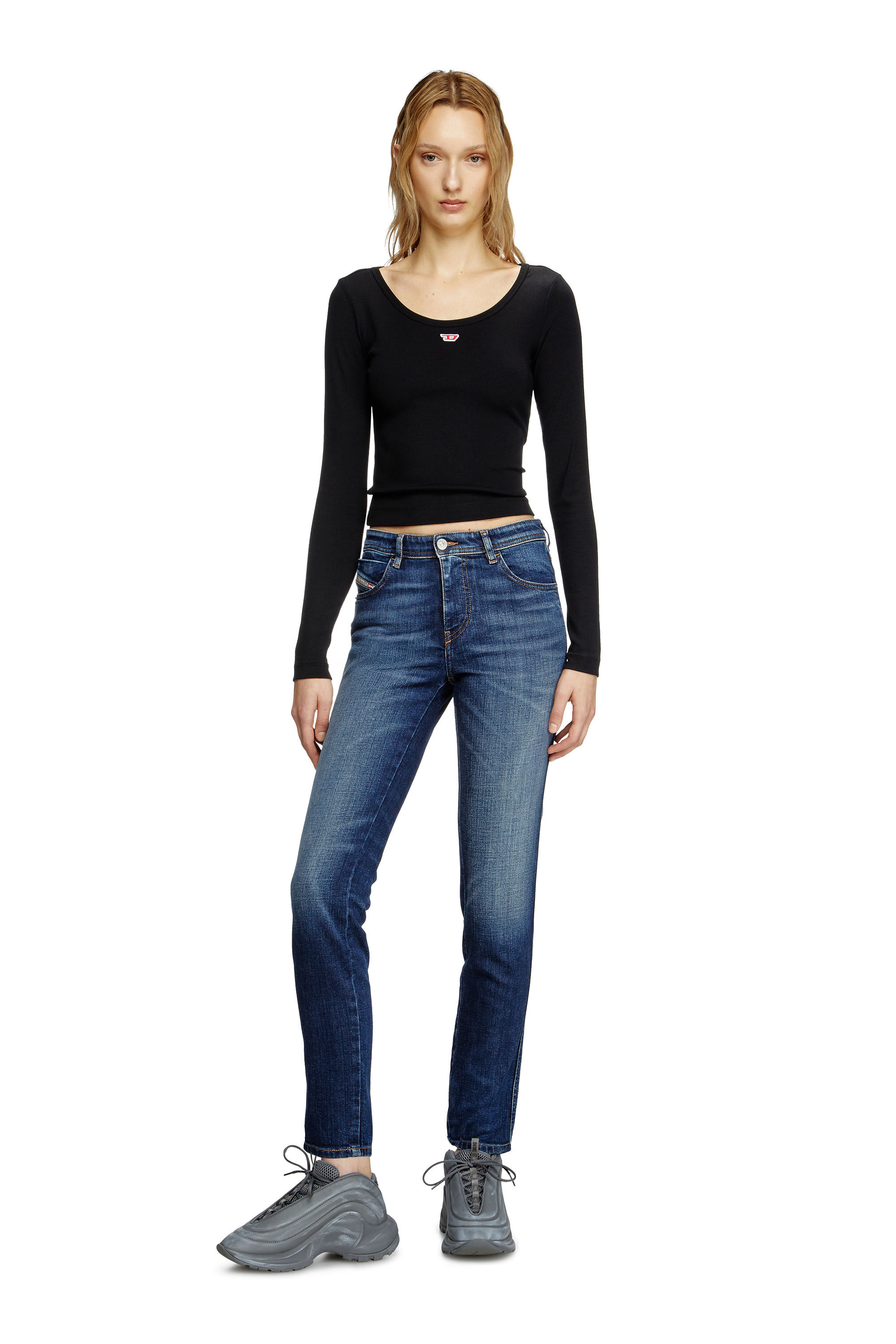 Diesel - Skinny Jeans 2015 Babhila 09L03 Donna, Blu medio - Image 1