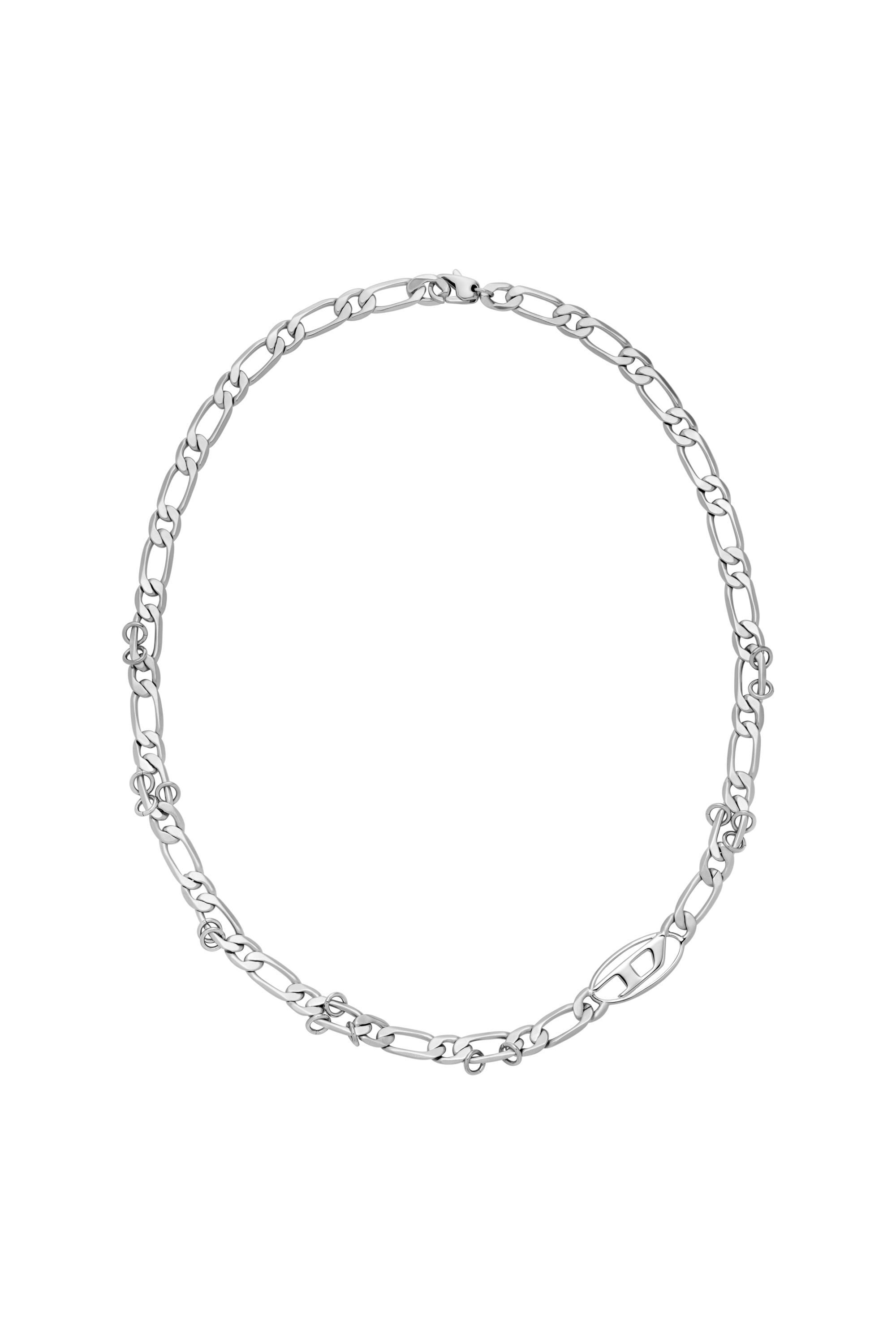Diesel - DX1600040, Collana a catena in acciaio inox e ottone Unisex in Argento - 1