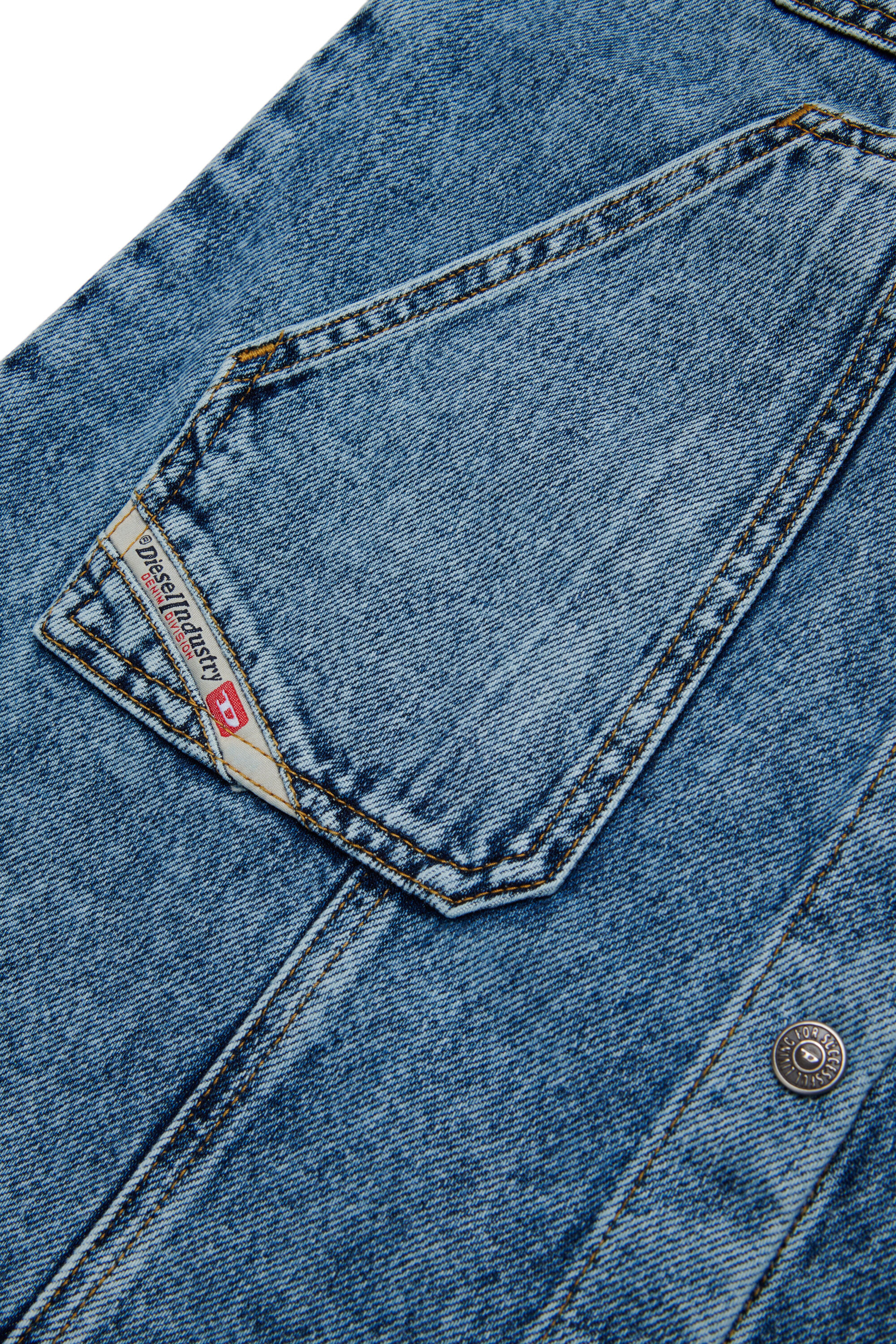 Diesel - DELKA, Robe-chemise sans manches en denim effet marbre Femme in Bleu - 4