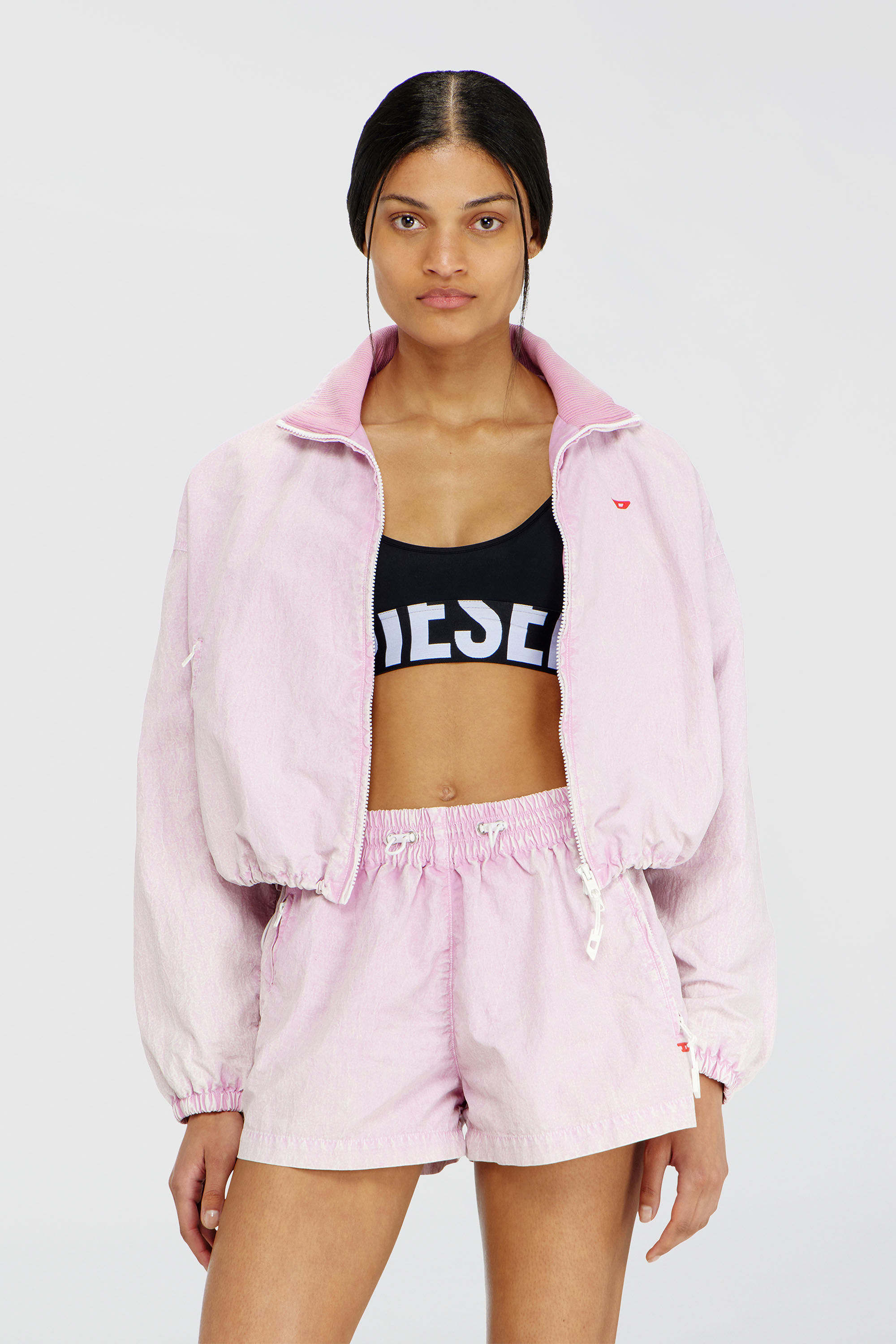 Diesel - ALLISON-D-POP, Brassi&egrave;re de sport en microfibre avec logo tronqu&eacute; Femme in Noir - 5