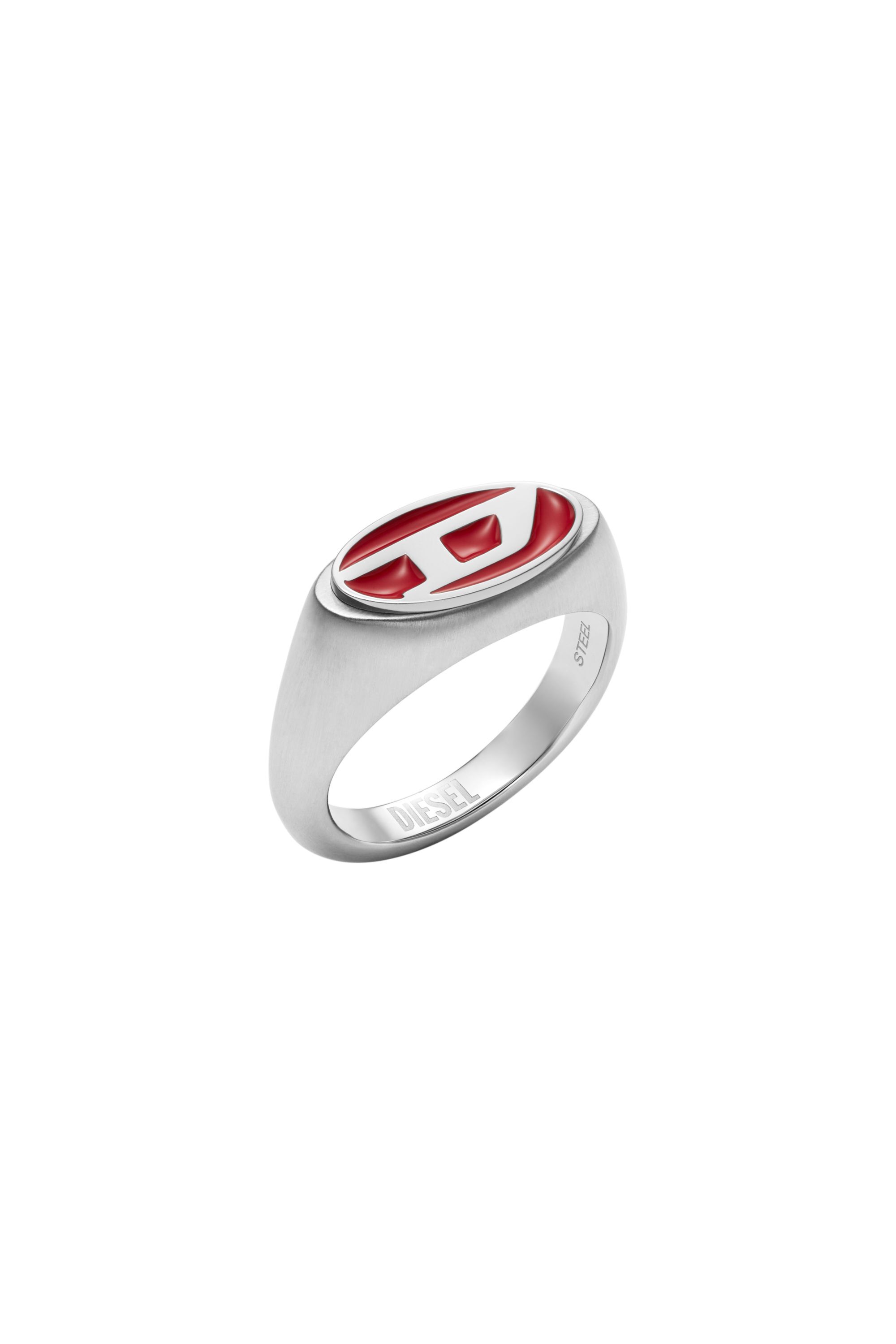 Diesel - DX1444, Anello rosso in acciaio inossidabile Unisex in Argento - 1