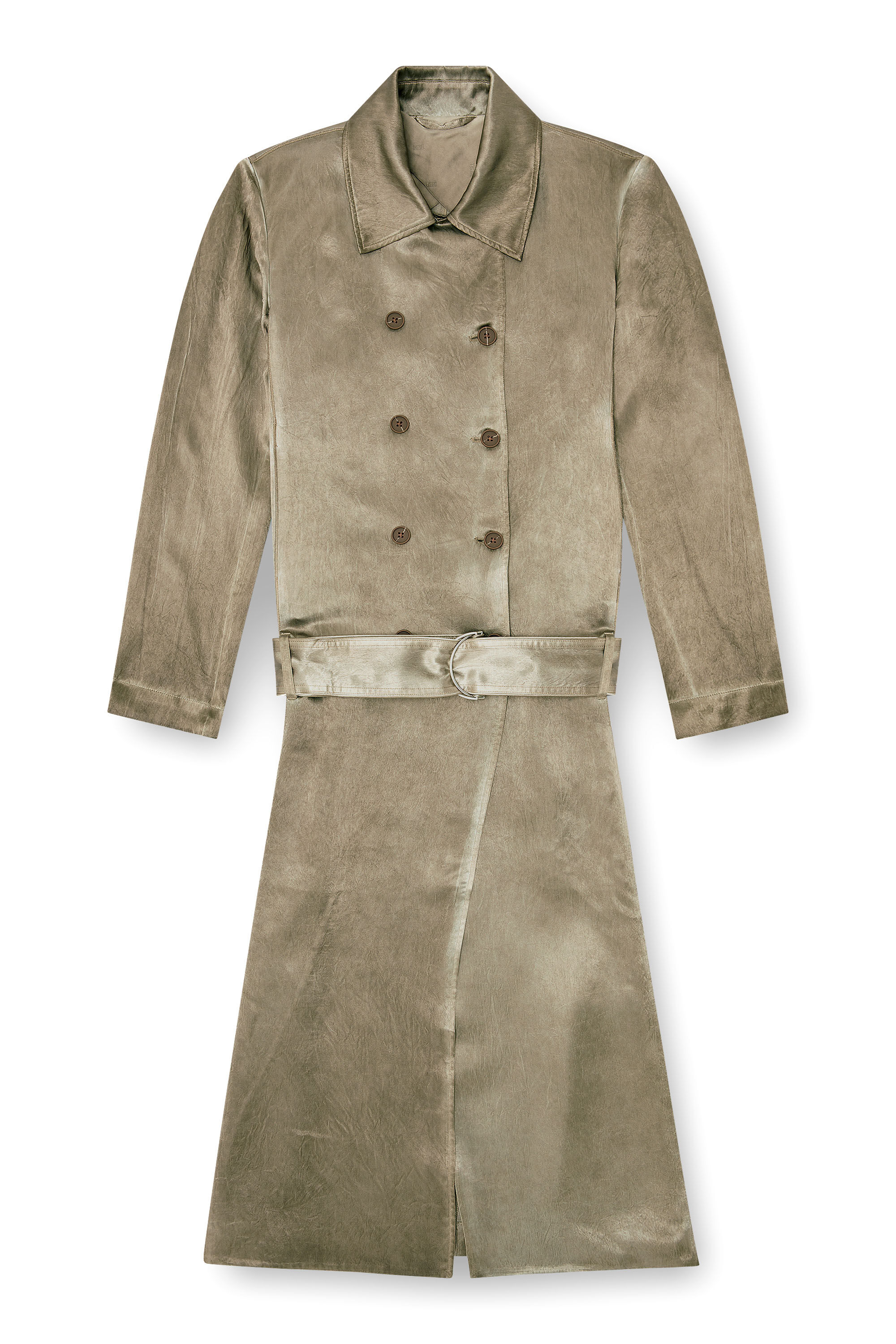 Diesel - G-LADES, Trench coat en satin froiss&eacute; Femme in ToBeDefined - 2
