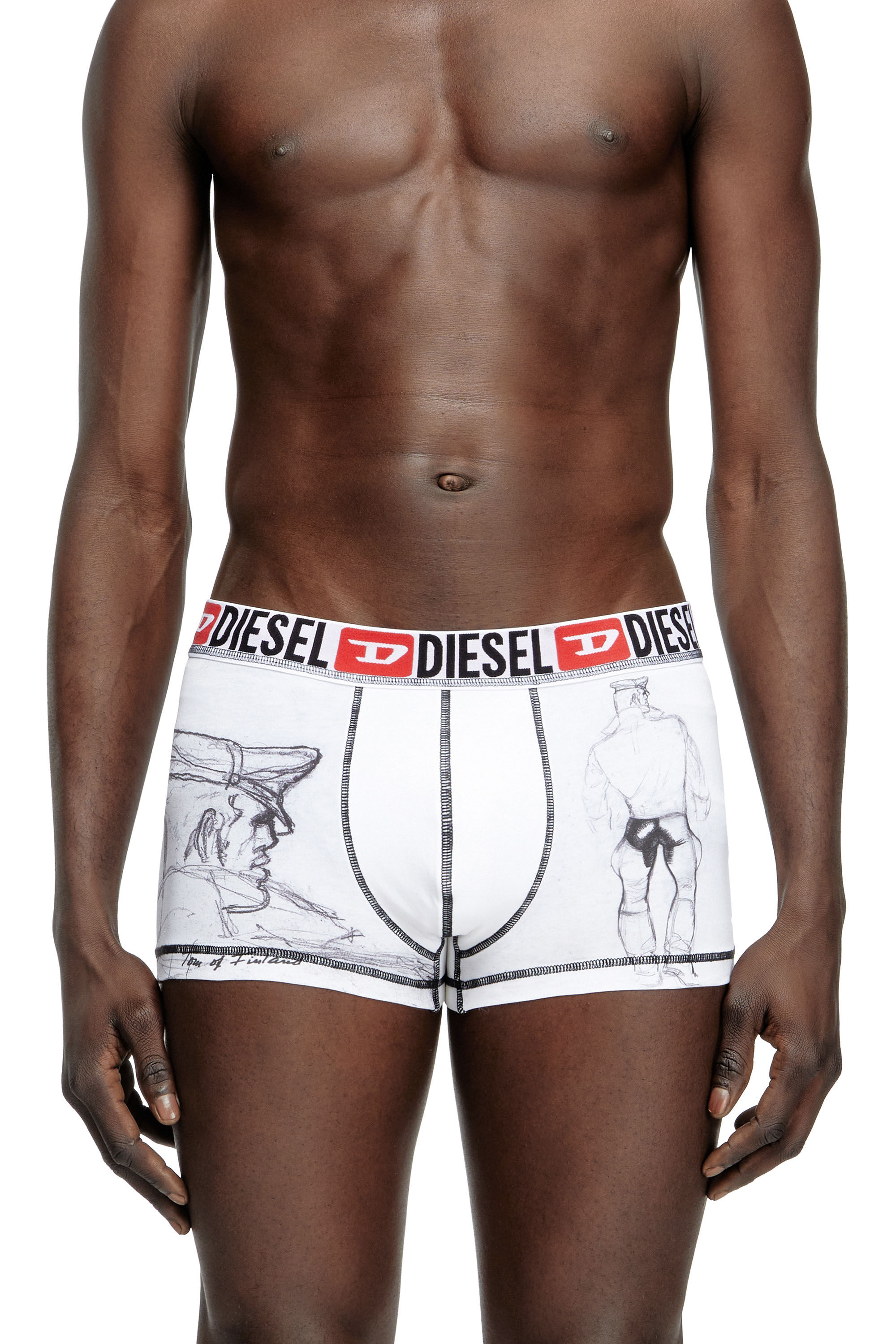 Diesel - PR-DAMIEN, Boxer con stampa disegno Uomo in Bianco - 3