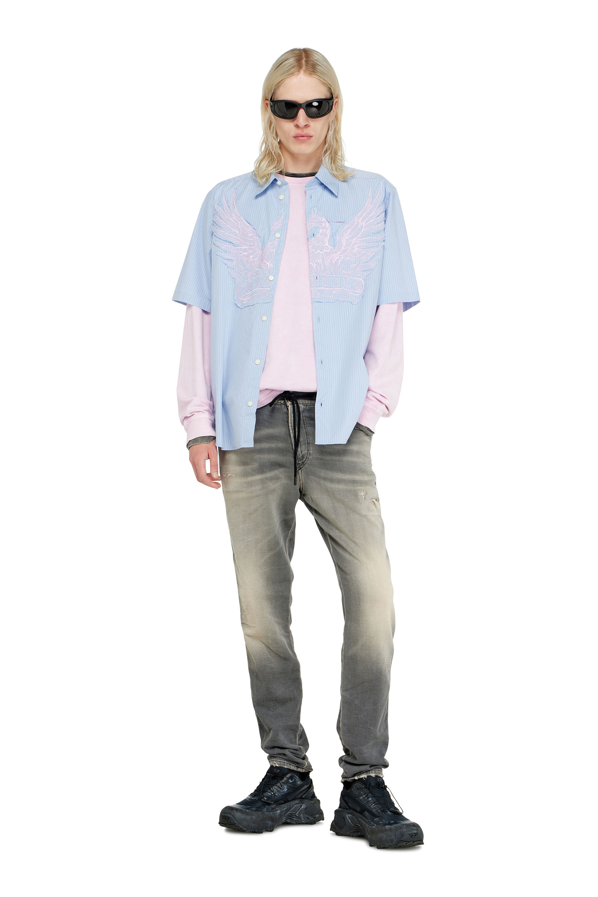 Diesel - Slim 2062 D-Strukt Joggjeans&reg; 068UH Homme, Gris Clair - Image 1