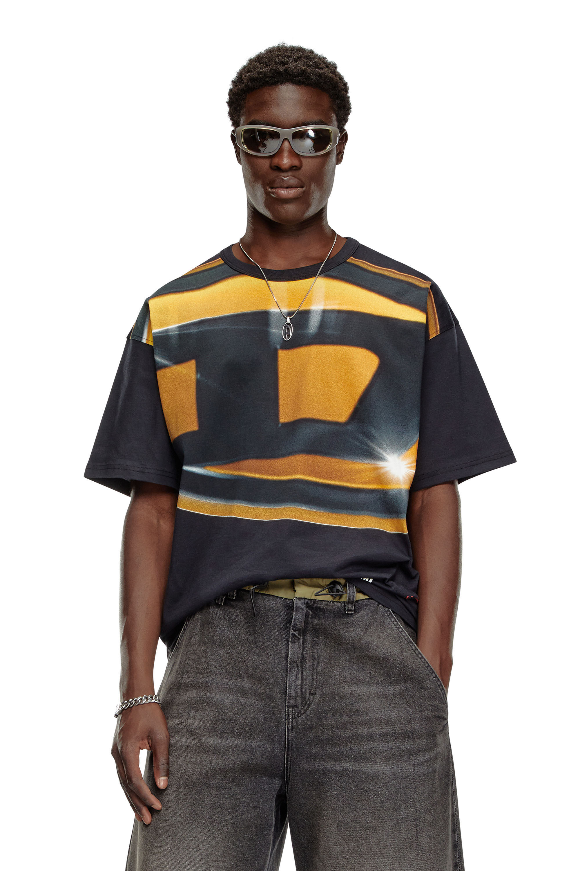 Diesel - T-BOXT-P1, Homme T-shirt avec imprimé affiche Oval D in Noir - Image 3