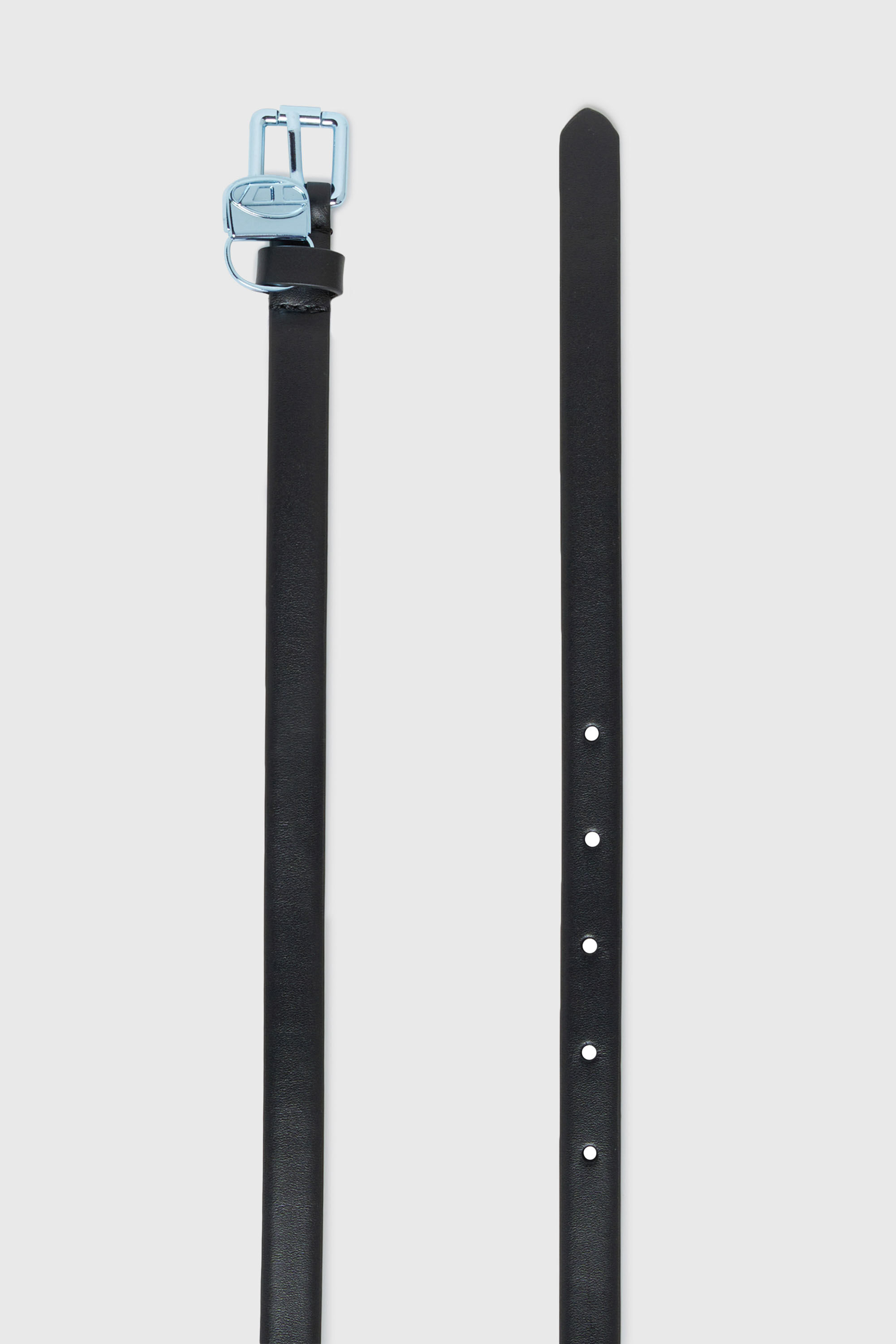 Diesel - BCHARMY, Damen 1,5 cm schmaler Lederg&uuml;rtel mit Metallschnalle und Anh&auml;nger in Schwarz - 2