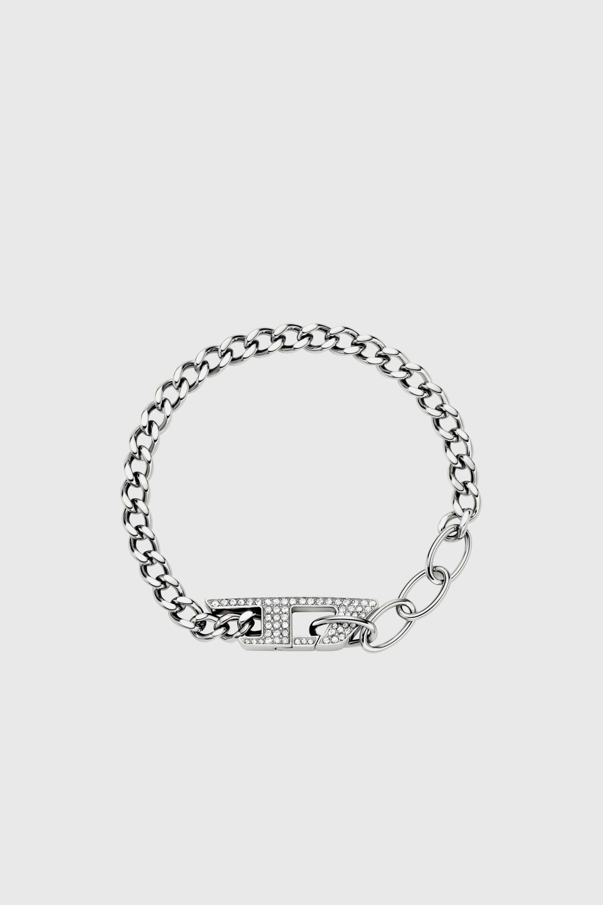 Diesel - DX1627040 JEWELLERY, Unisex Kettenarmband aus Edelstahl mit Glitzereffekt in Silber - 1