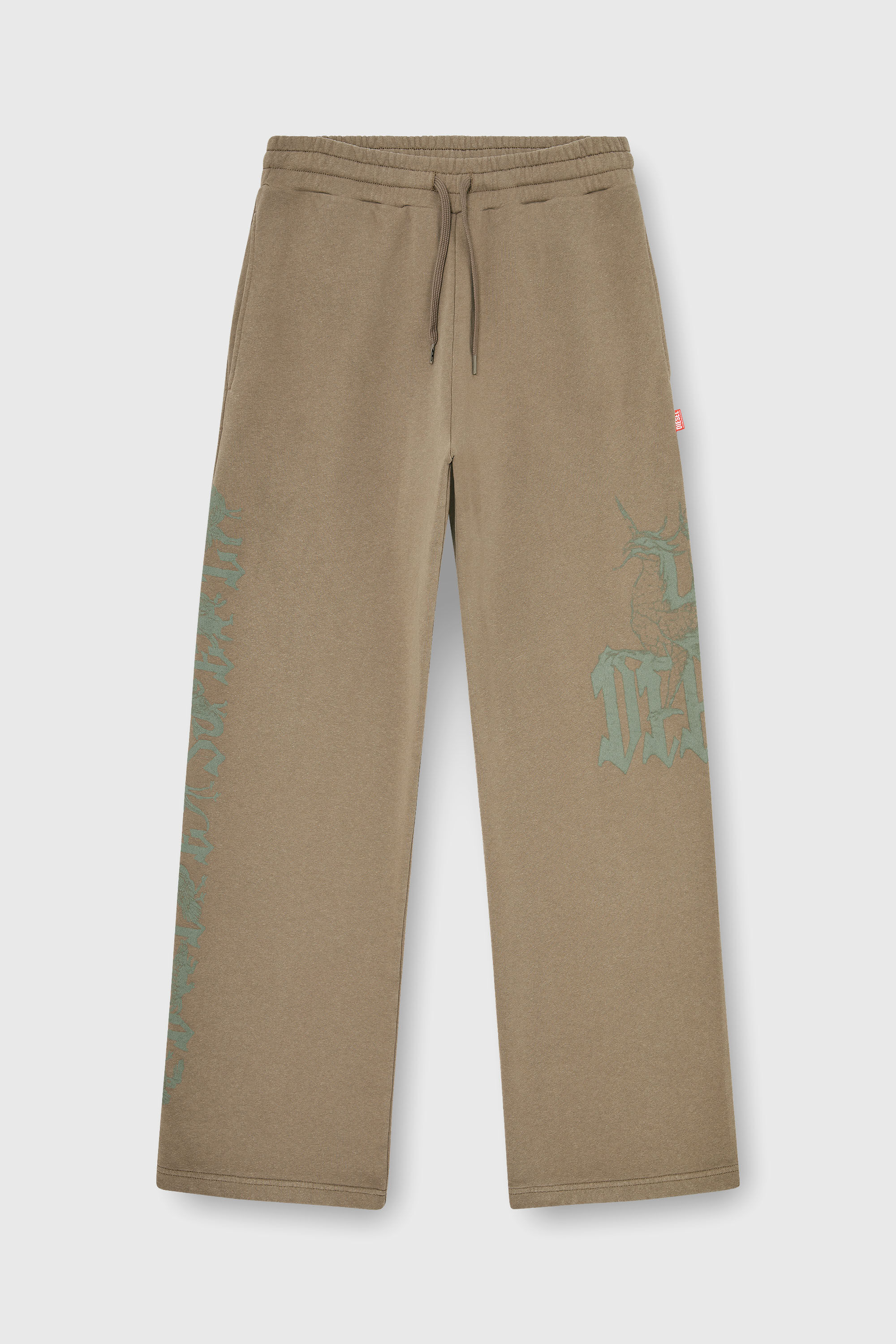 Diesel - P-GRO, Pantalon trait&eacute; avec imprim&eacute; logo Homme in Marron - 2