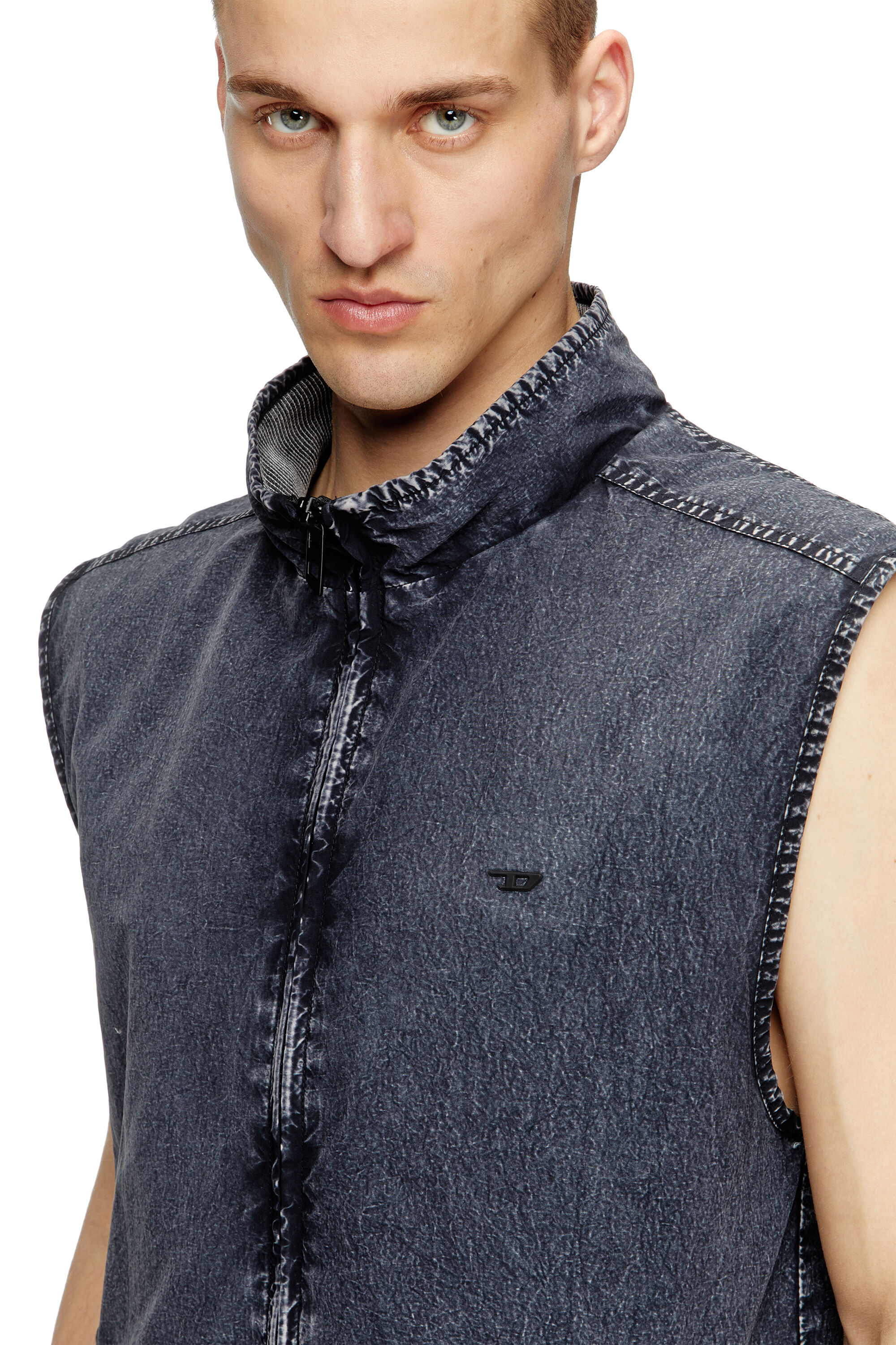 Diesel - J-ERB, Herren Weste aus recyceltem Nylon-Taslan in Dunkelblau - 5