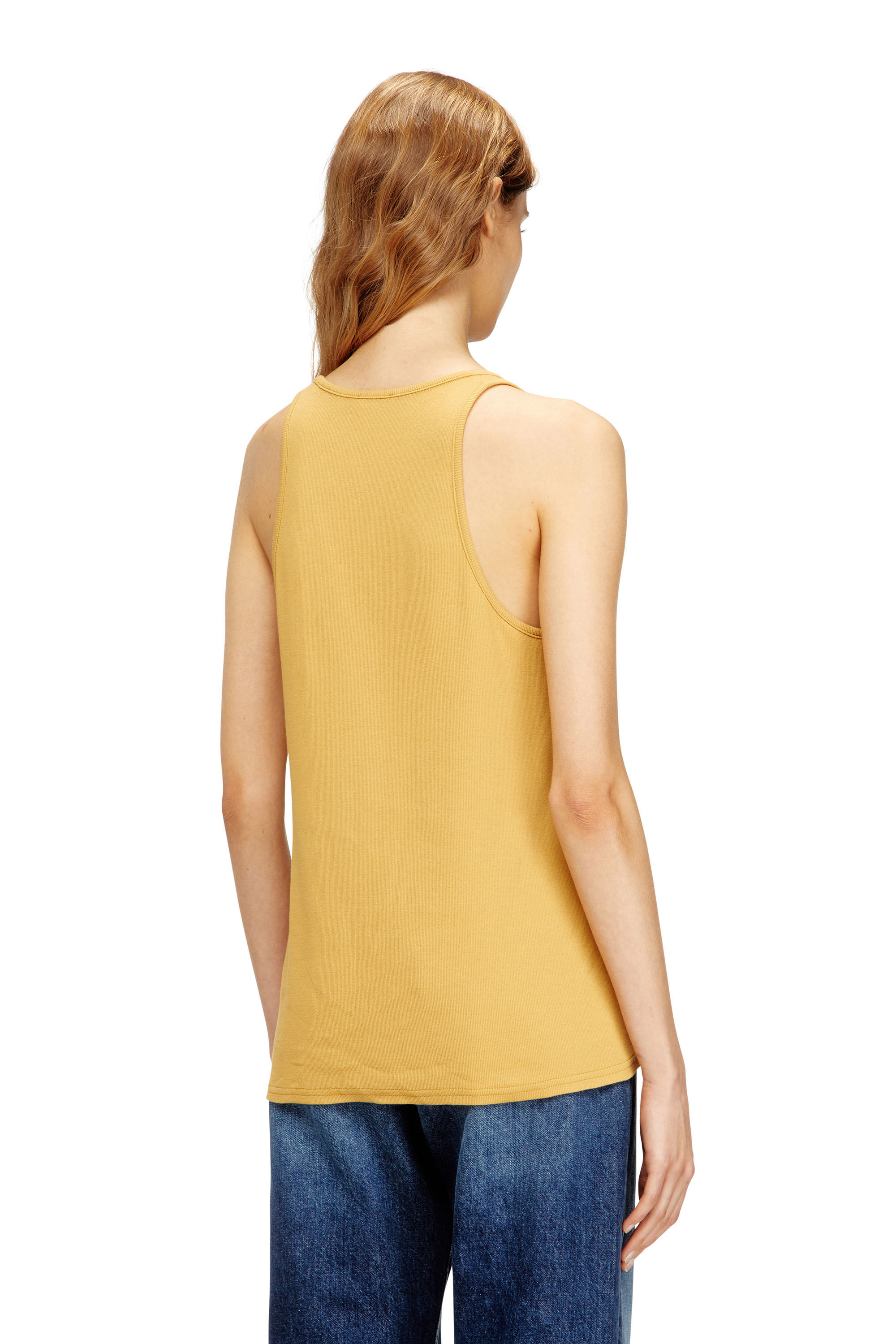 Diesel - T-IPSYA-LKDS, Damen Geripptes Tanktop mit Oval D in Orange - 4