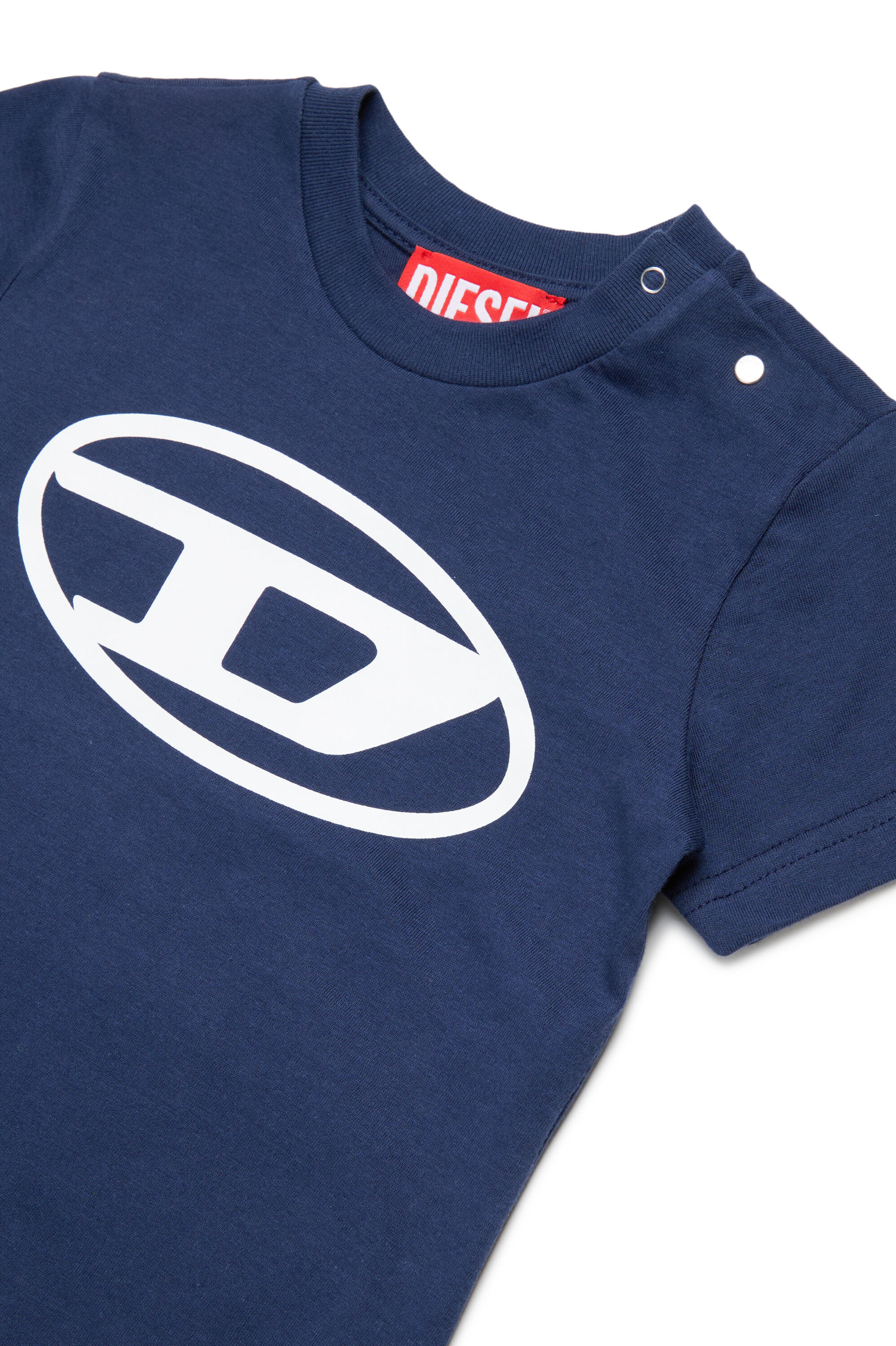 Diesel - TCERB, Unisex T-shirt con logo Oval D in Blu - Image 3