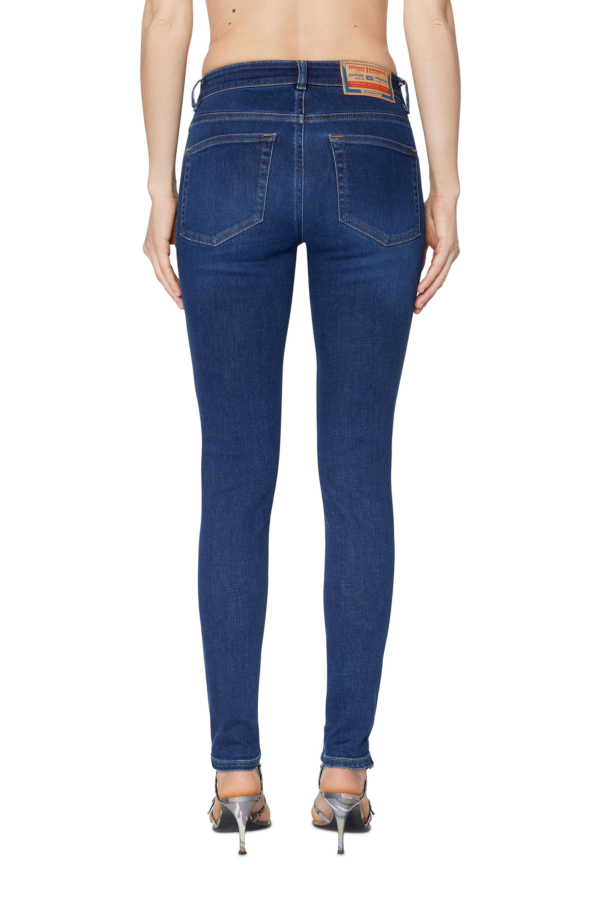 Diesel - Super skinny Jeans 2017 Slandy 09C19, Bleu Foncé - Image 4