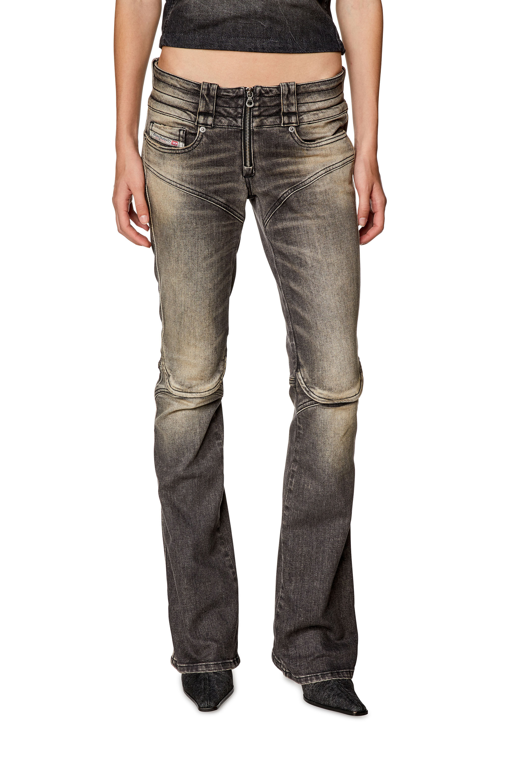 Diesel - Donna Bootcut and Flare Jeans Belthy 0JGAL, Nero/Grigio scuro - Image 3
