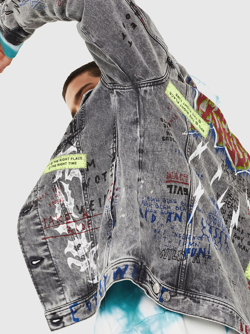Dxf Nhill Uomo Giacca Diesel X Fedez In Denim Grigio Diesel