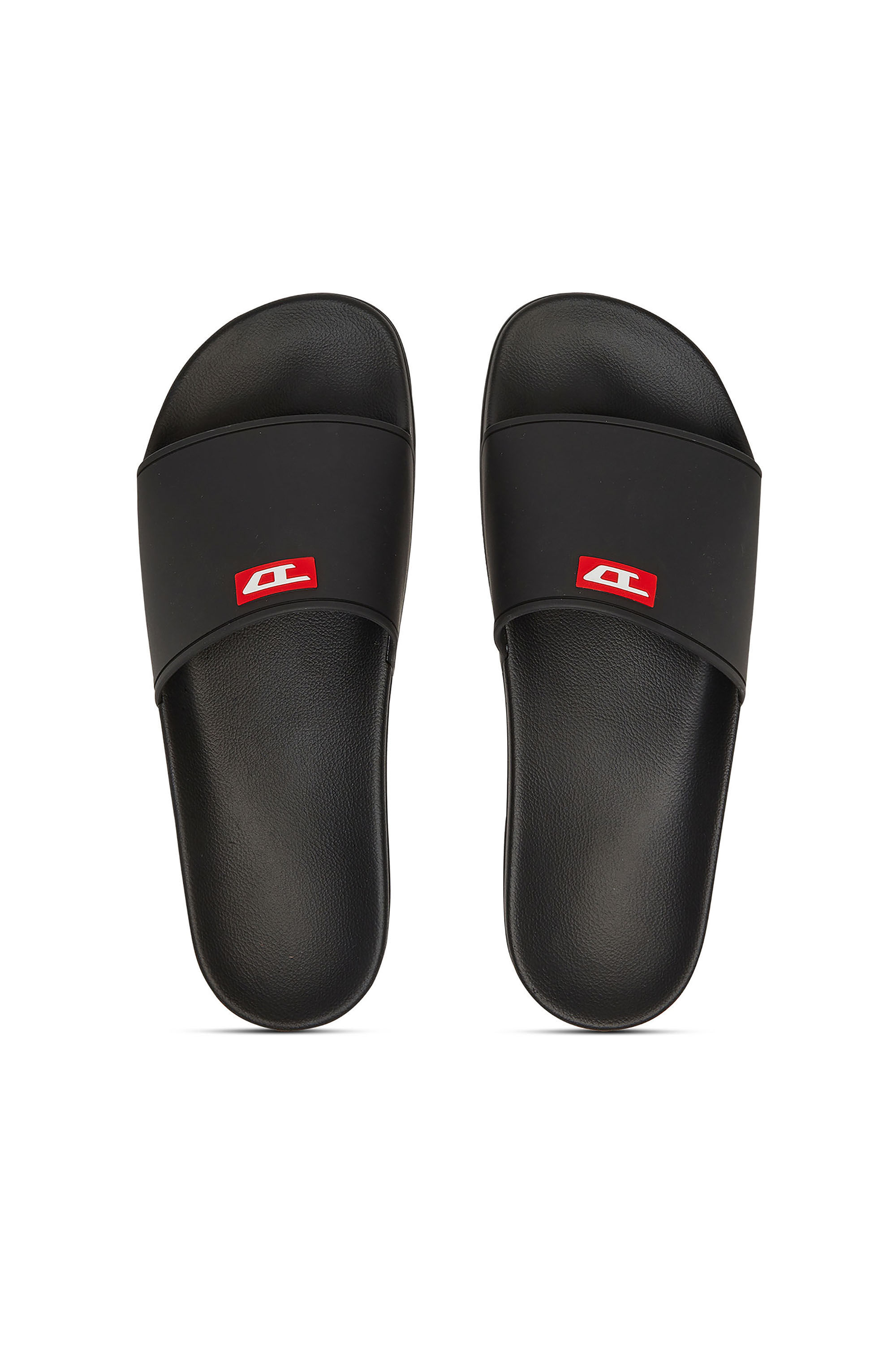 Diesel - SA-SWIM, Slide in gomma con logo D Uomo in Nero - 4