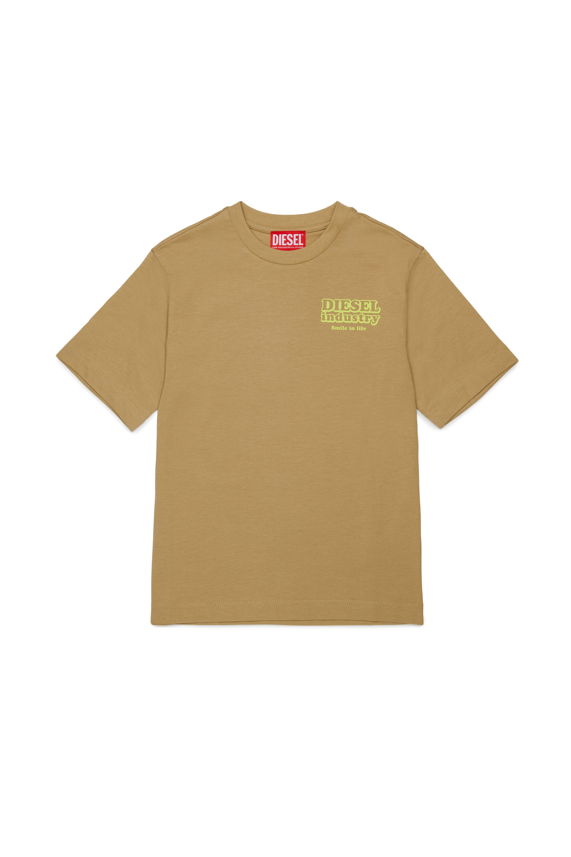 Diesel - TLODIM OVER, T-shirt avec imprim&eacute; Diesel Industry Homme in Marron - 1