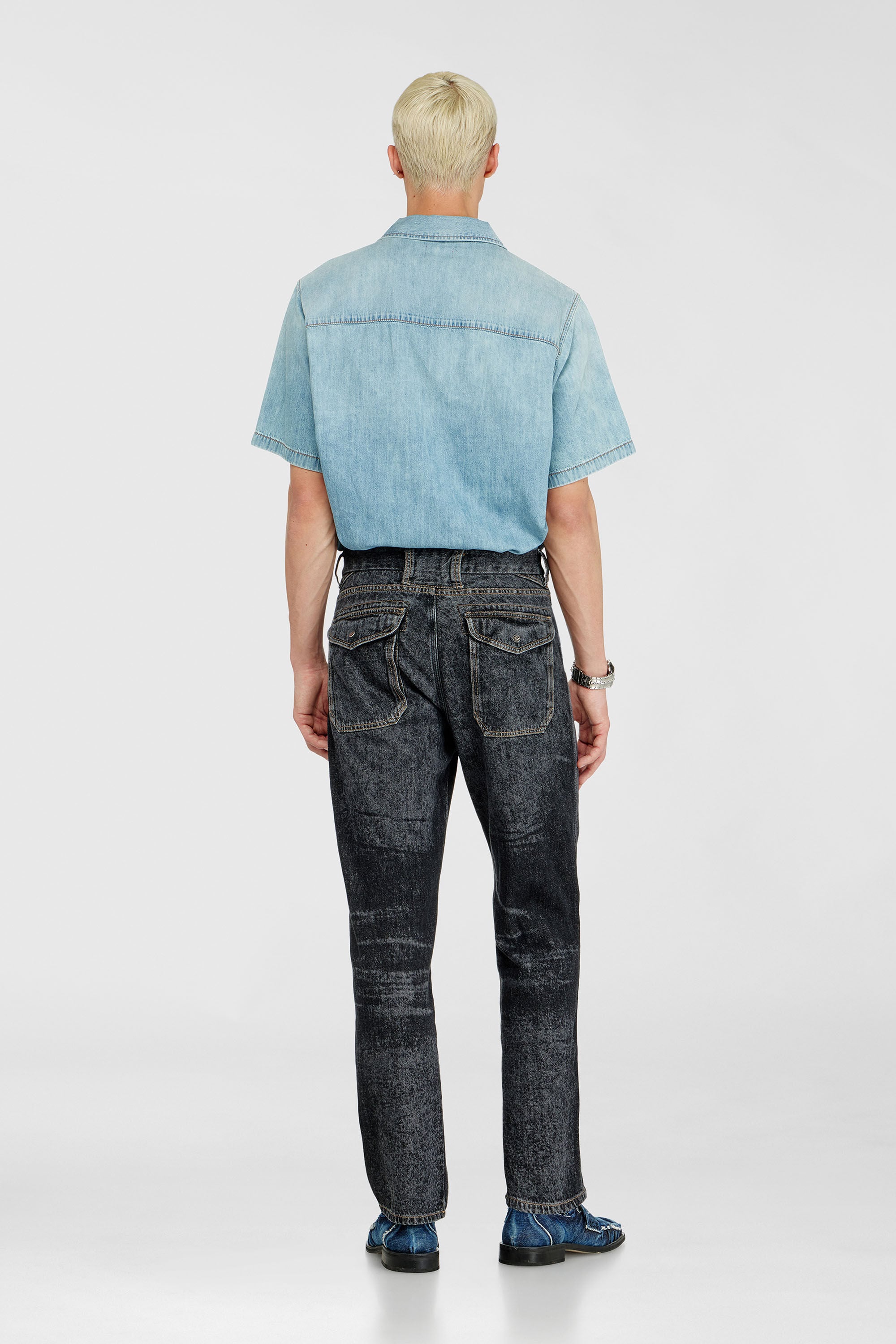 Diesel - Relaxed Jeans D-Marcus 09Q24 Uomo, Nero/Grigio scuro - Image 3