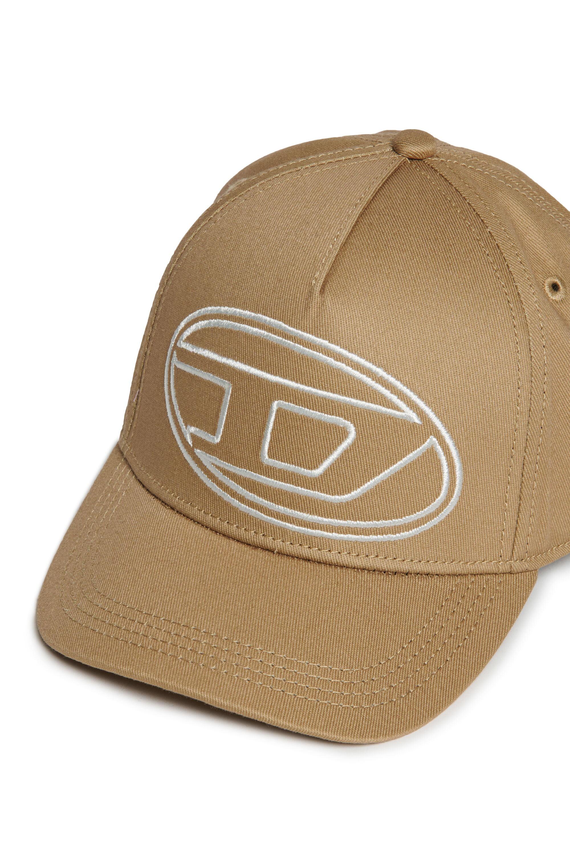 Diesel - FRENDIL, Berretto da baseball con ricamo Oval D Uomo in Marrone - 3