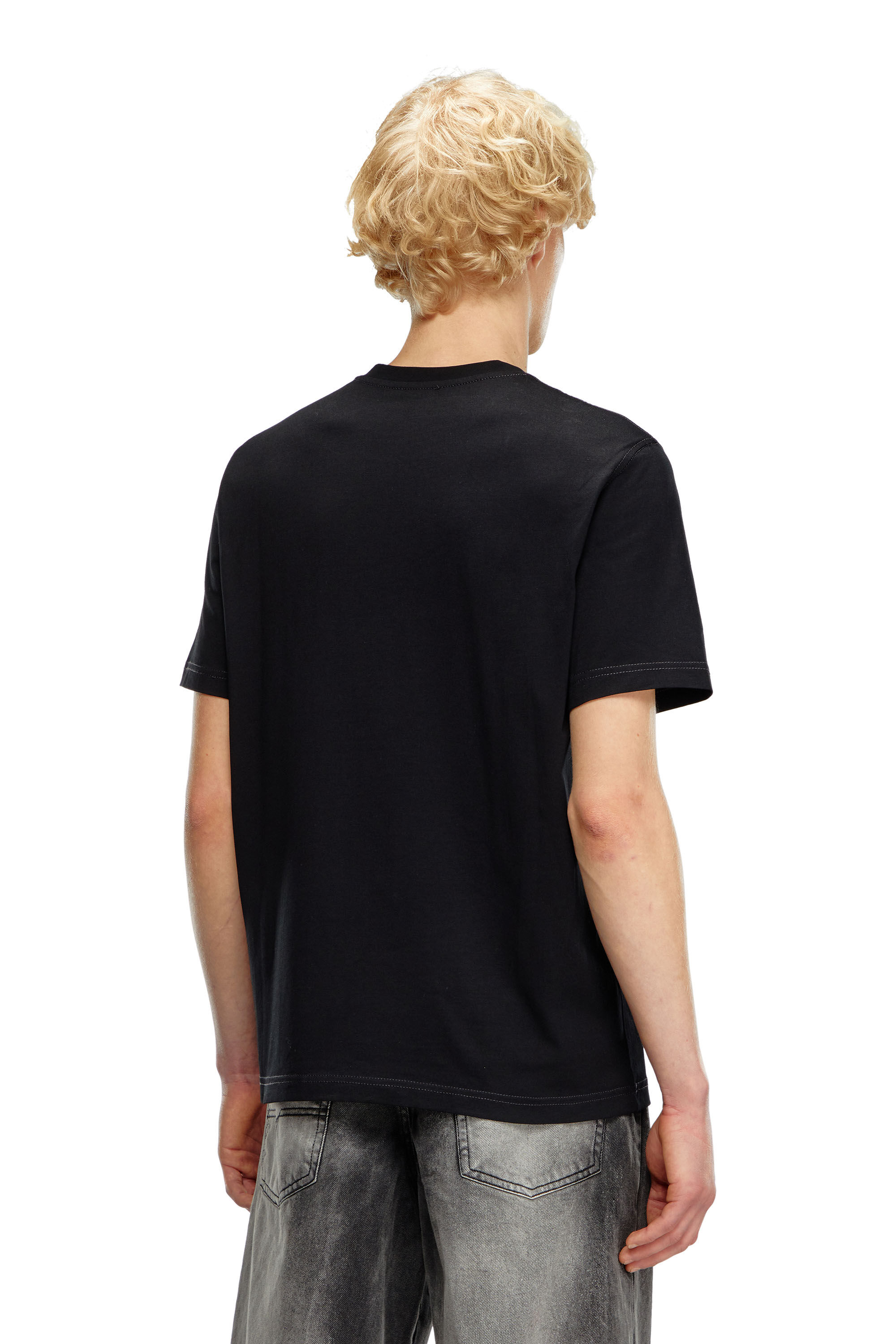 Diesel - T-ADJUST-K1, Homme T-shirt avec imprimé Diesel floqué in Noir - Image 4
