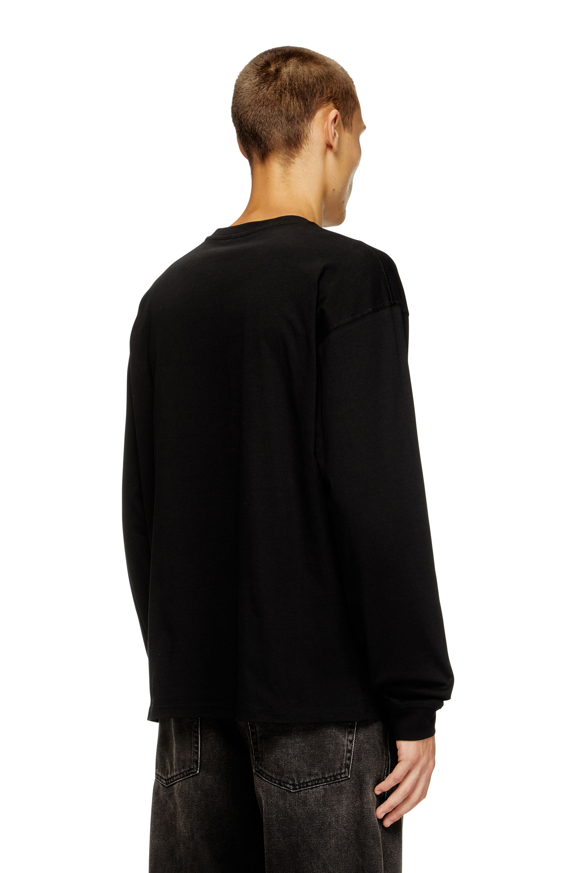 Diesel - T-BOXT-LS-D, T-shirt &agrave; manches longues avec empi&egrave;cement D Mixte in Noir - 4