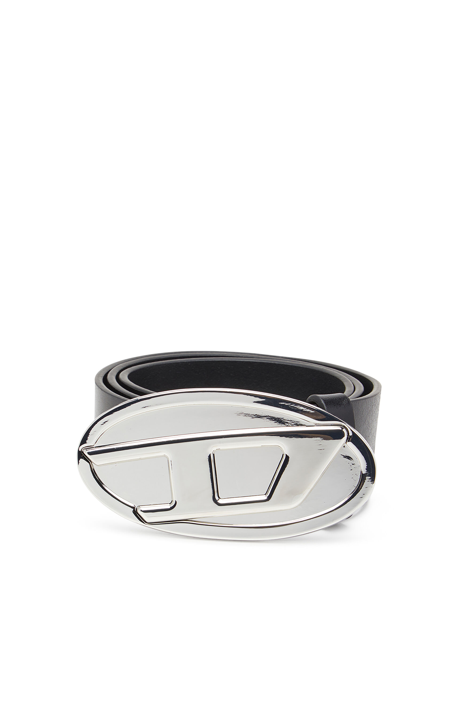 Diesel - B-1DR 2.0, Cintura 4cm in pelle con placca Oval D Donna in Nero - 1