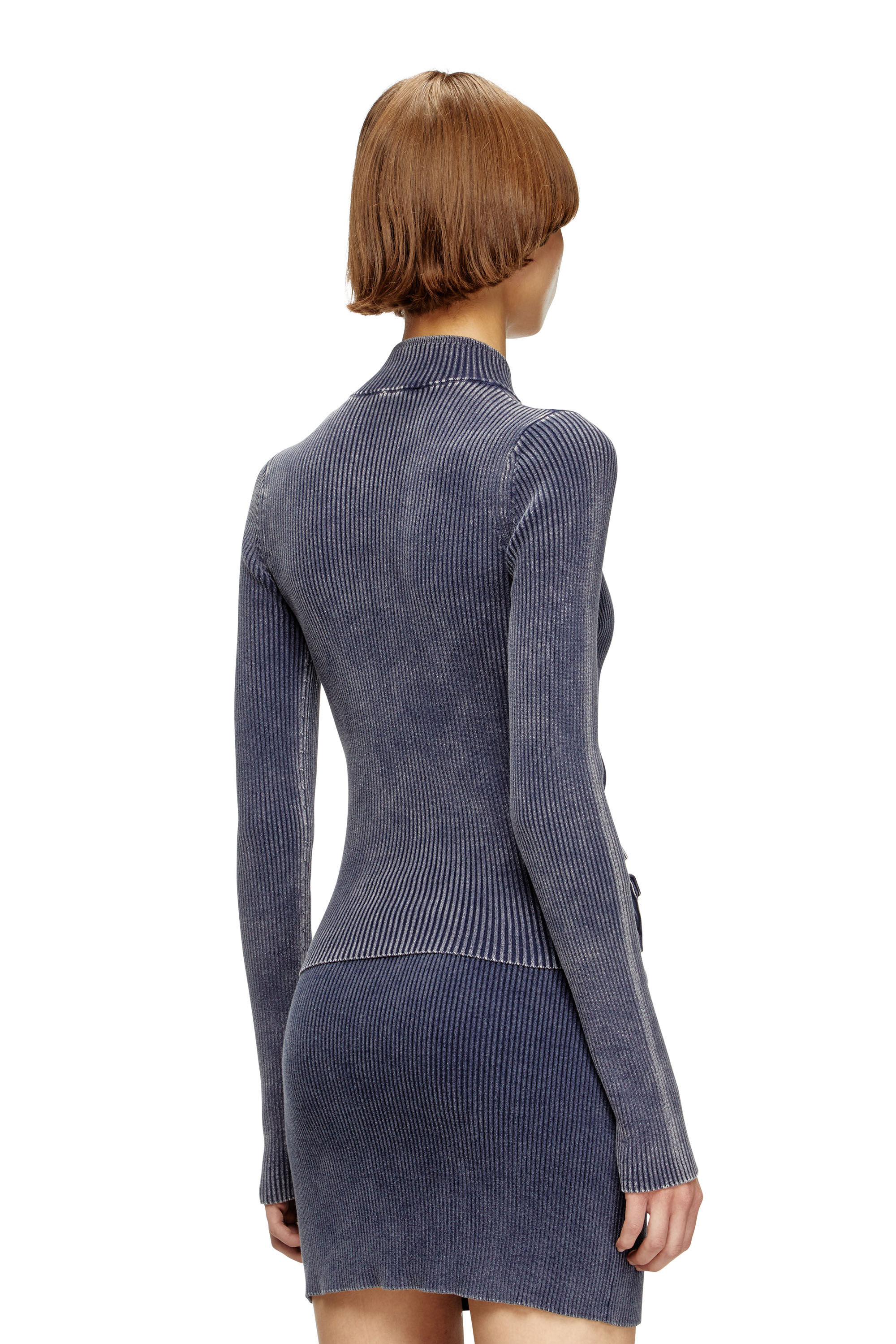 Diesel - M-MELISSA, Cardigan con zip e tasche cargo in denim Donna in Blu - 3
