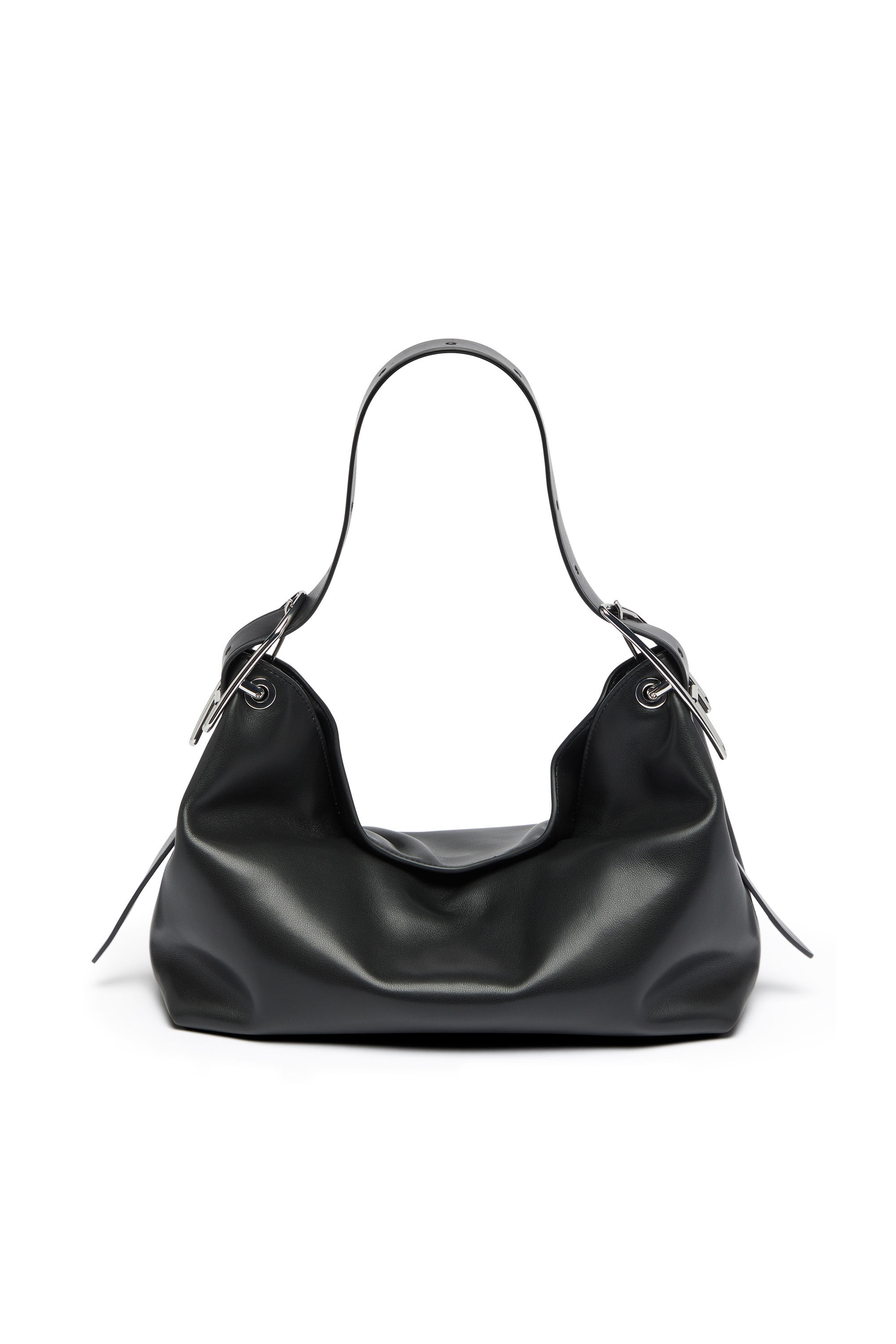 Diesel - D-LINE HOBO S, D-Line-Borsa a spalla in pelle Donna in Nero - 2