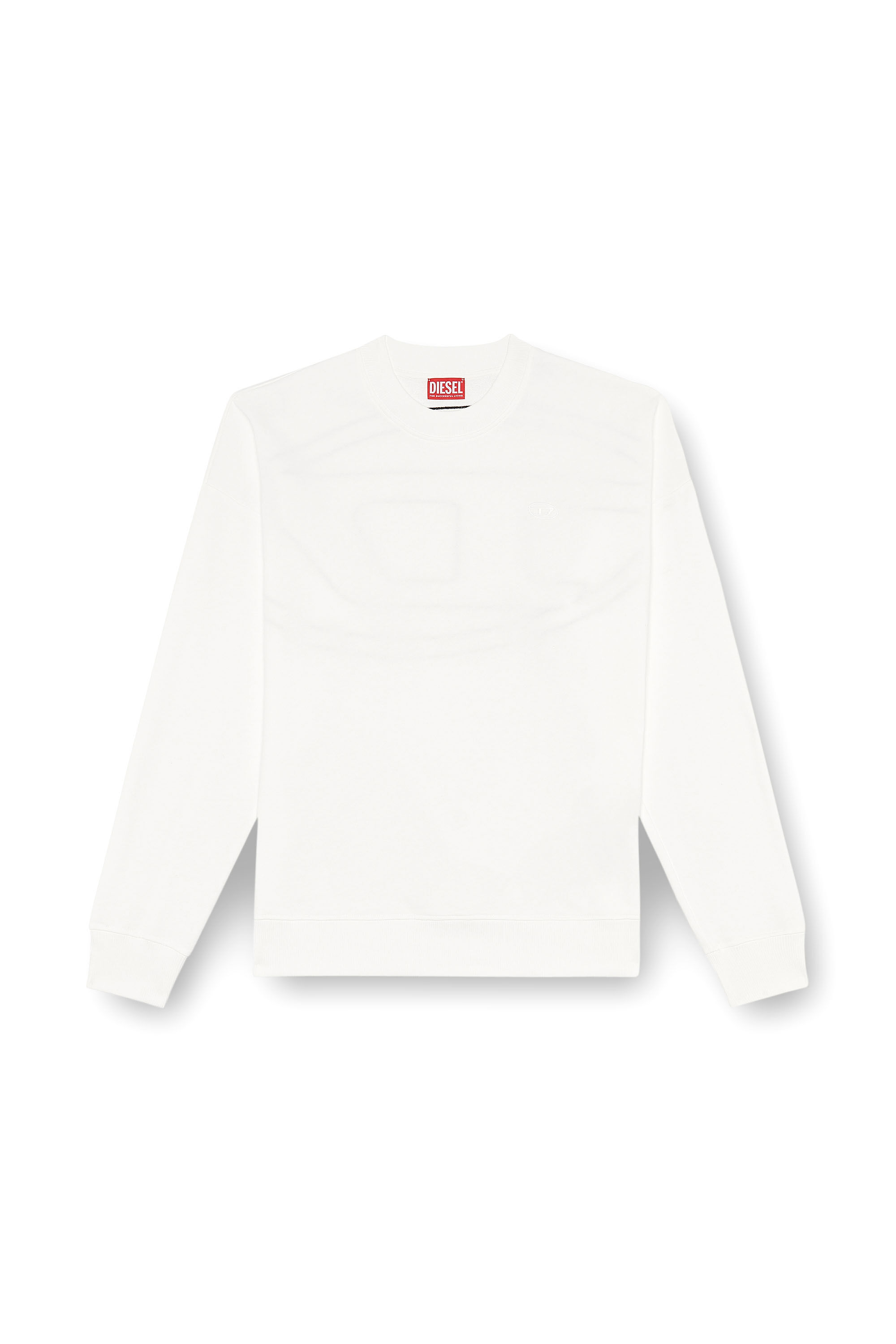 Diesel - S-ROB-MEGOVAL-D, Homme Sweat-shirt avec logo brodé in Blanc - Image 2
