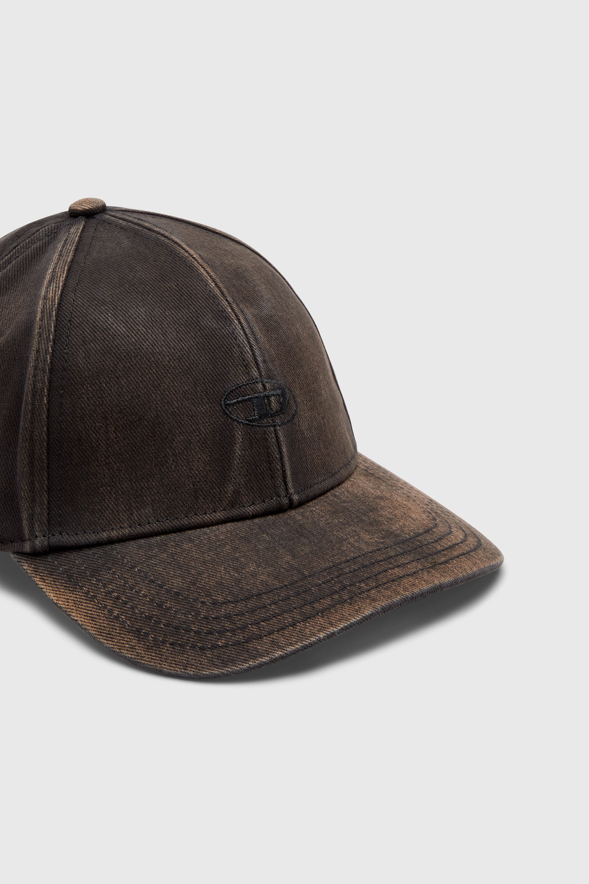 Diesel - C-RUN-WASH, Baseball cap in twill di cotone lavato Uomo in Nero - 3