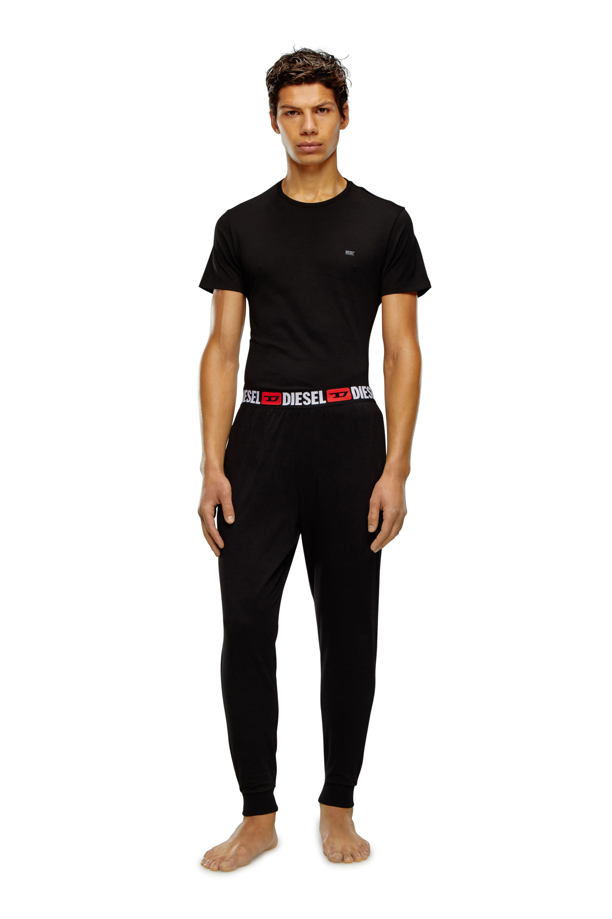 Diesel - UMLB-JULIO, Homme Pantalon de survêtement avec logo sur la taille in Noir - Image 4